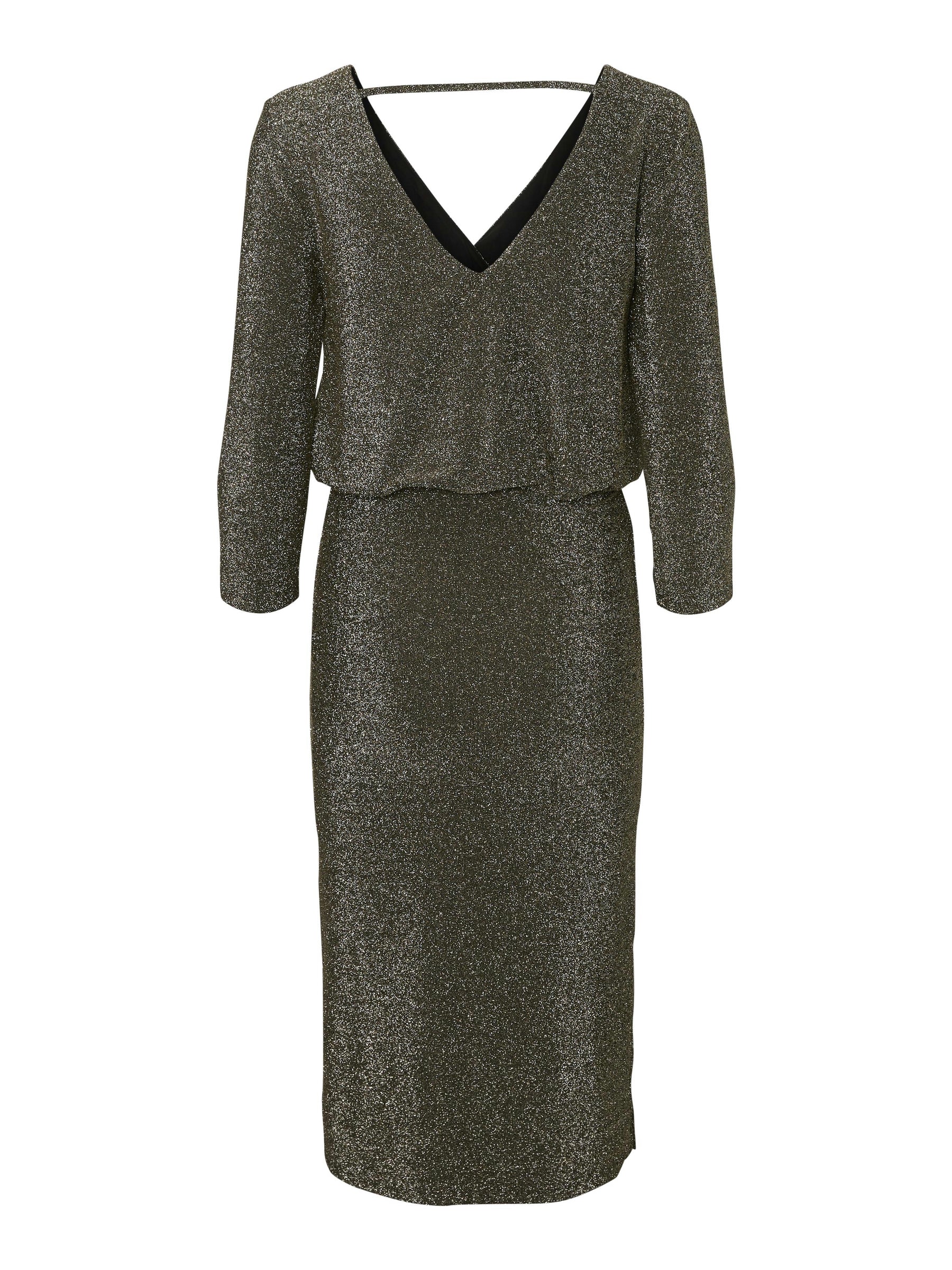 noisy-may-glitzer-kleid-mit-3-4-rmel-und-v-ausschnitt-3 image 2