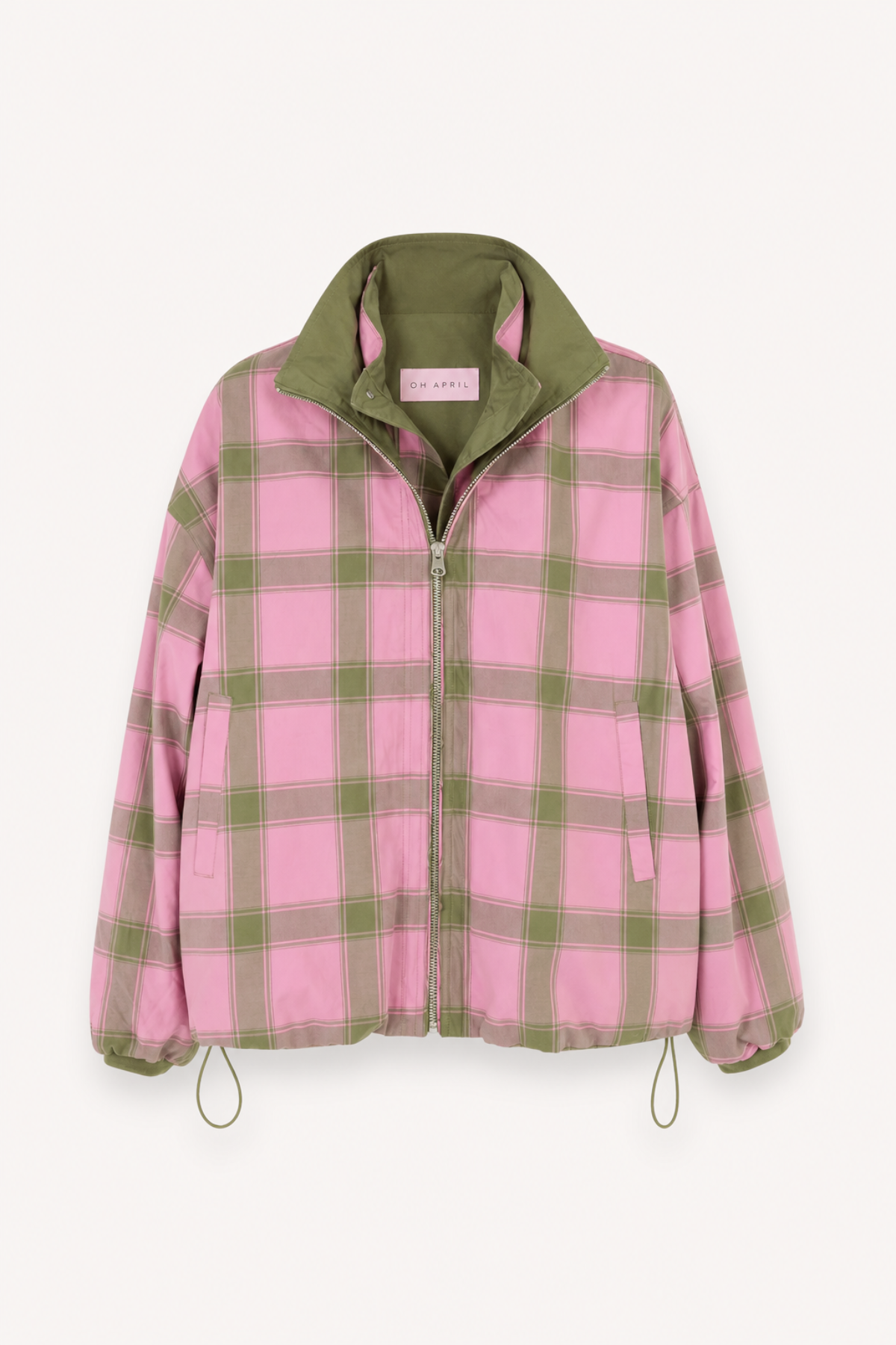 oh-april-amine-reversible-jacket-jacke-olive-check-baumwolle image 7