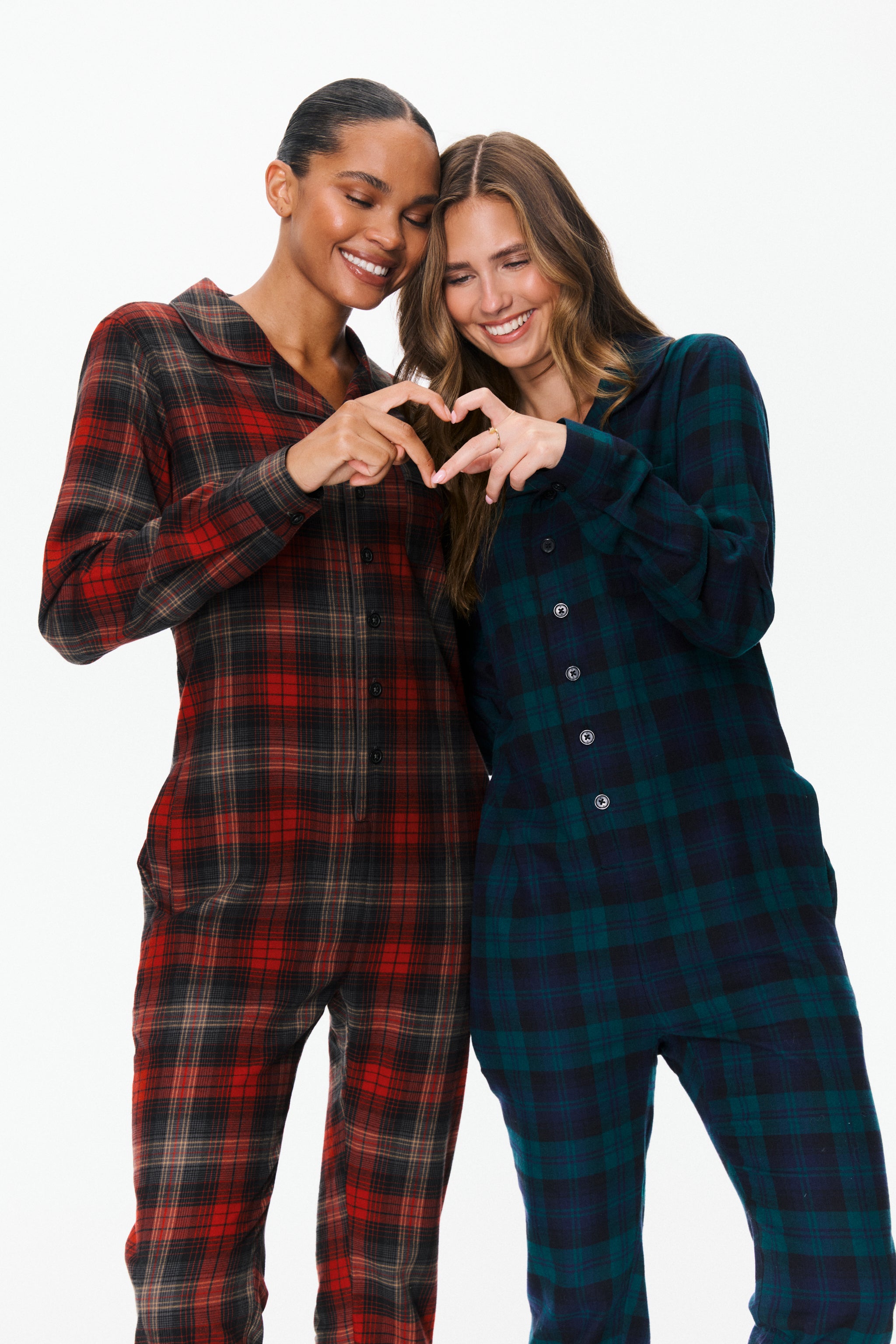 onepiece-checked-pyjamas-jumpsuit-baumwoll-overall-rot image 7