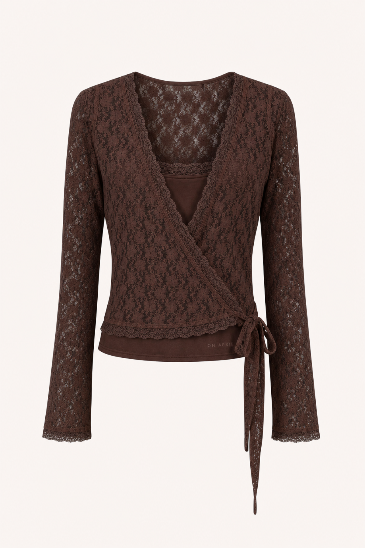oh-april-sylva-lace-wrap-cardigan-dark-brown-2-teilig image 1