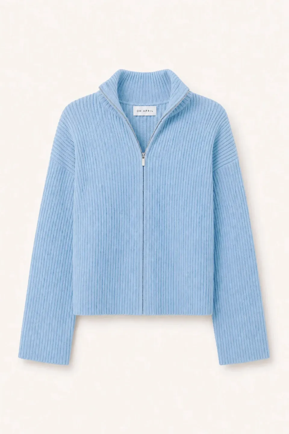 oh-april-strickcardigan-stehkragen-sky-blue-baumwolle image 1