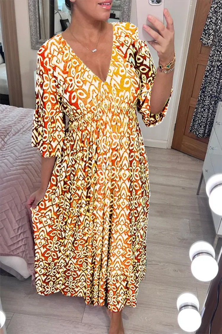 arys-bohemian-print-v-neck-maxikleid-damen-schwarz image 3