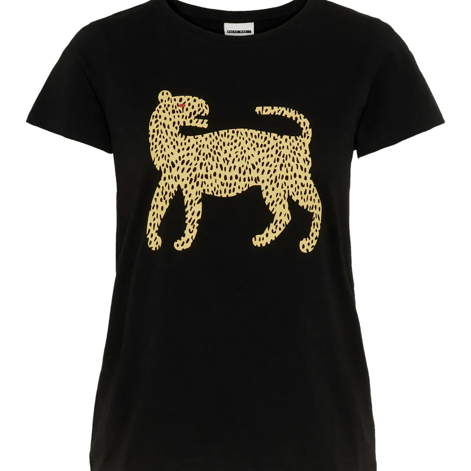 noisy-may-t-shirt-damen-kurzarm-mit-tigerprint image 1