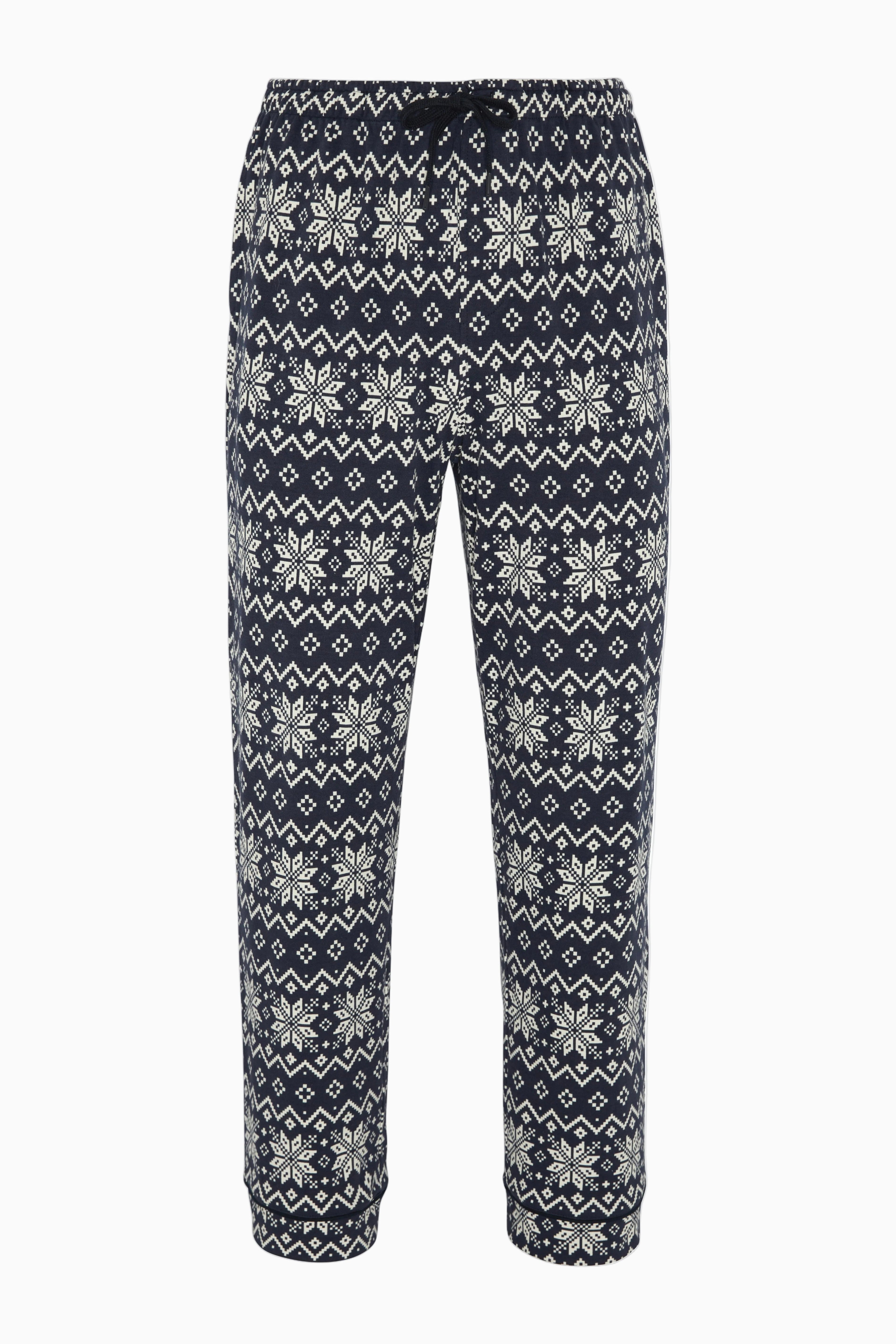 onepiece-winter-pyjamas-set-navy-schneeflocken-damen image 3