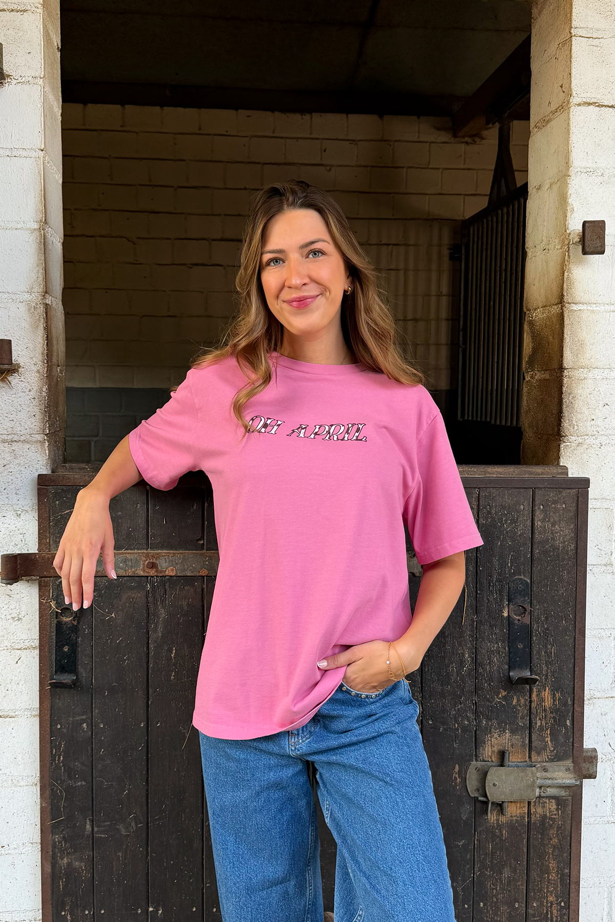 oh-april-bf-t-shirt-cow-pink-cow-print image 5