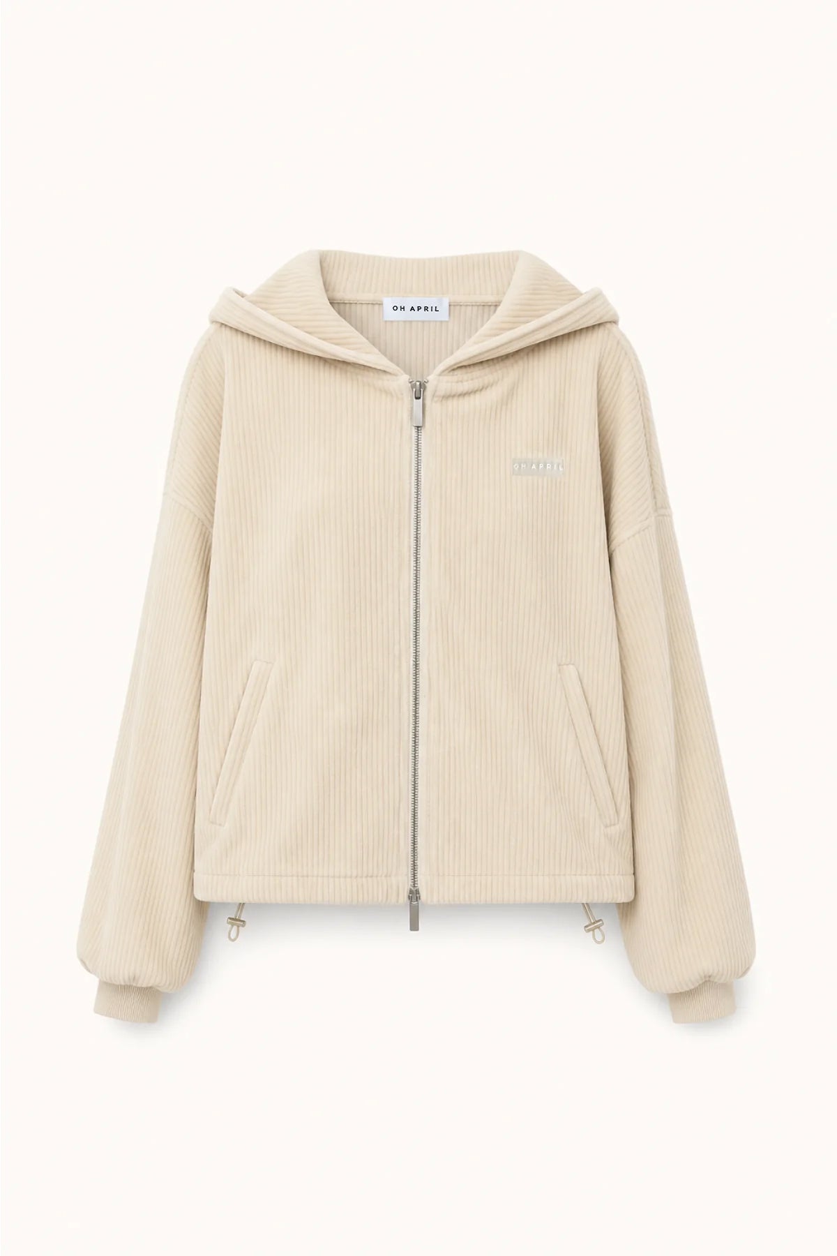 oh-april-jacken-westen-cropped-cord-jacke-kapuze-beige image 1