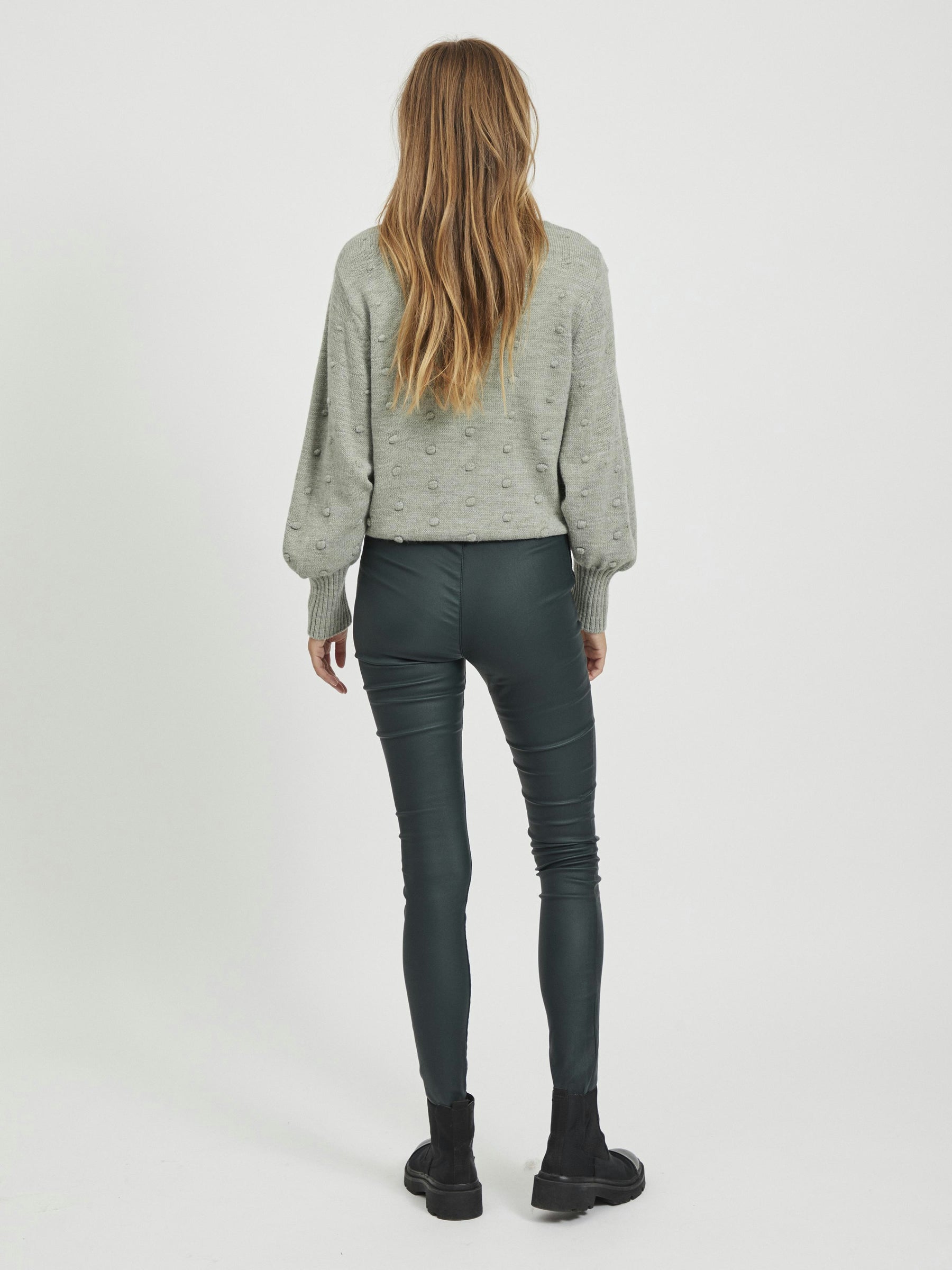 object-objbelle-legging-damen-beschichtet-gl-nzend-slim-fit image 4