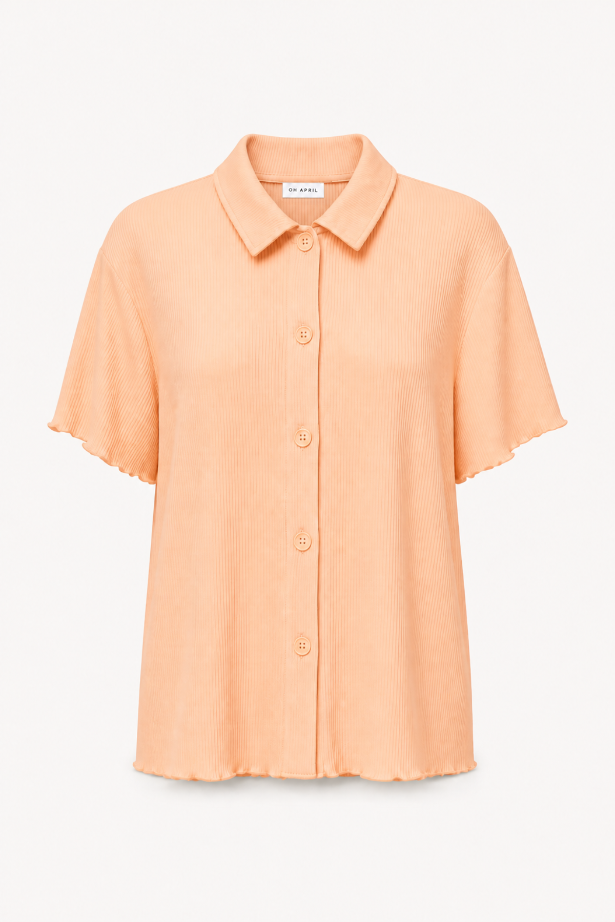 oh-april-fleur-short-sleeve-blouse-peach-bluse-knopfleiste image 2