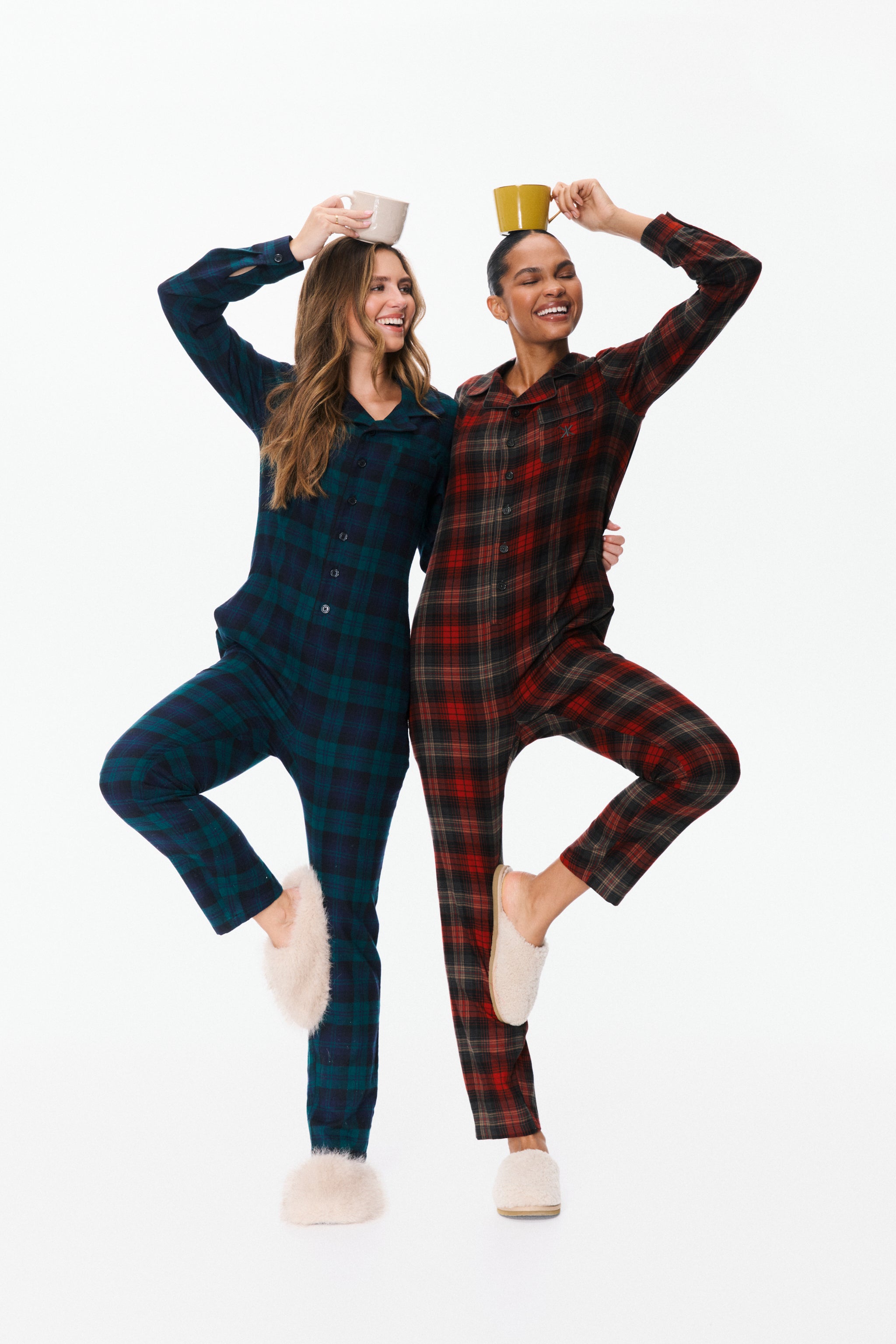 onepiece-checked-pyjamas-jumpsuit-baumwoll-overall-rot image 8