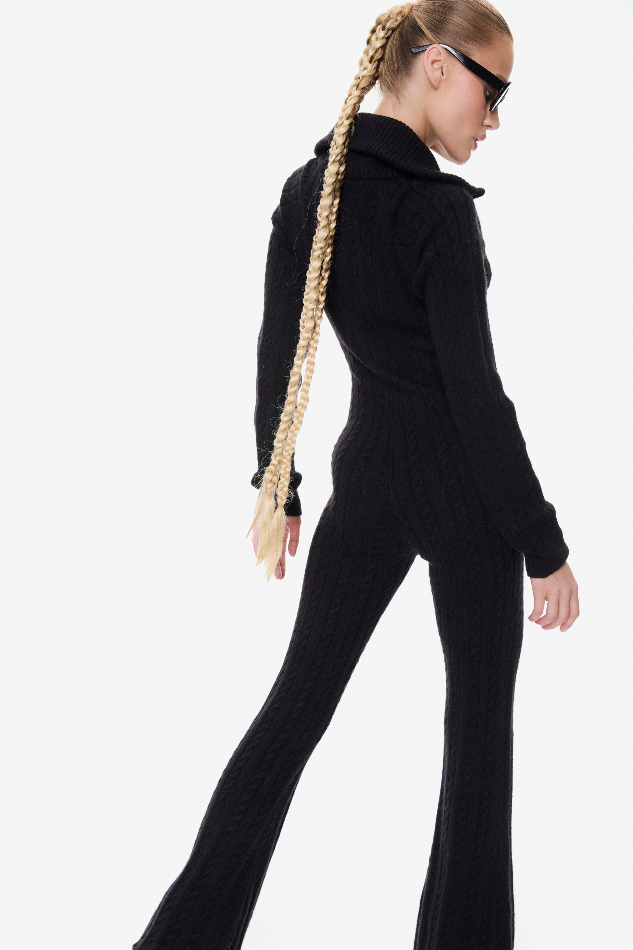 onepiece-cable-fitted-jumpsuit-overall-schwarz-damen image 8