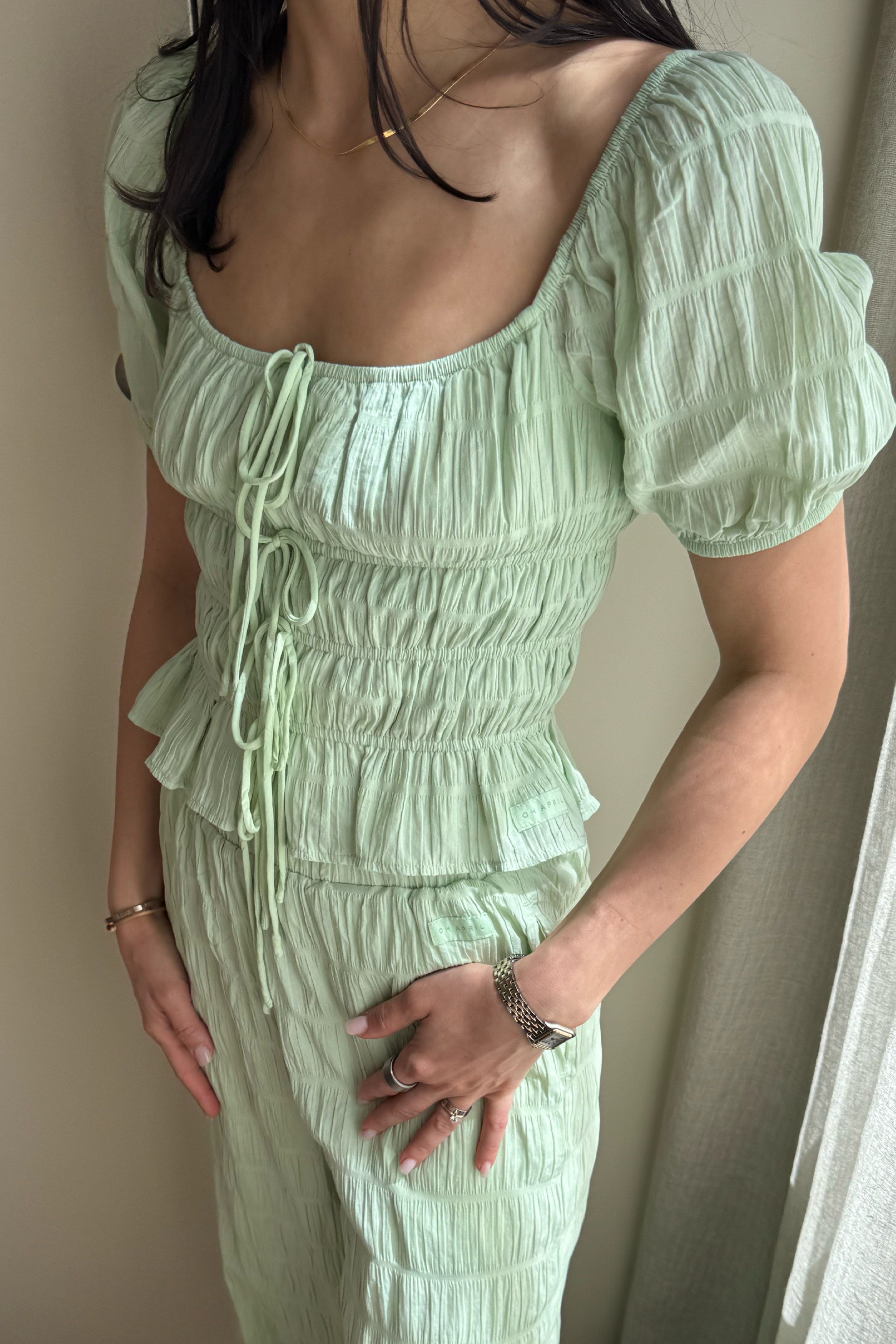 oh-april-noemi-blouse-mint-green-baumwolle-schleifen image 1