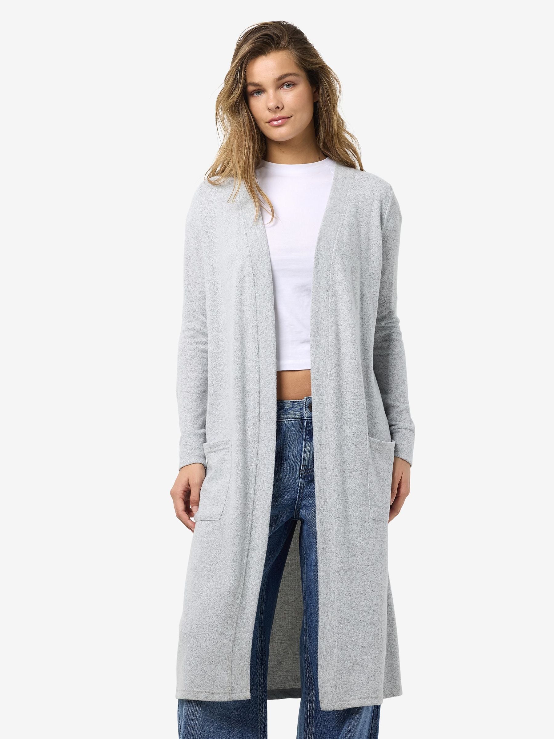 noisy-may-lange-offene-strickjacke-mit-taschen-geb-rstet-6 image 2