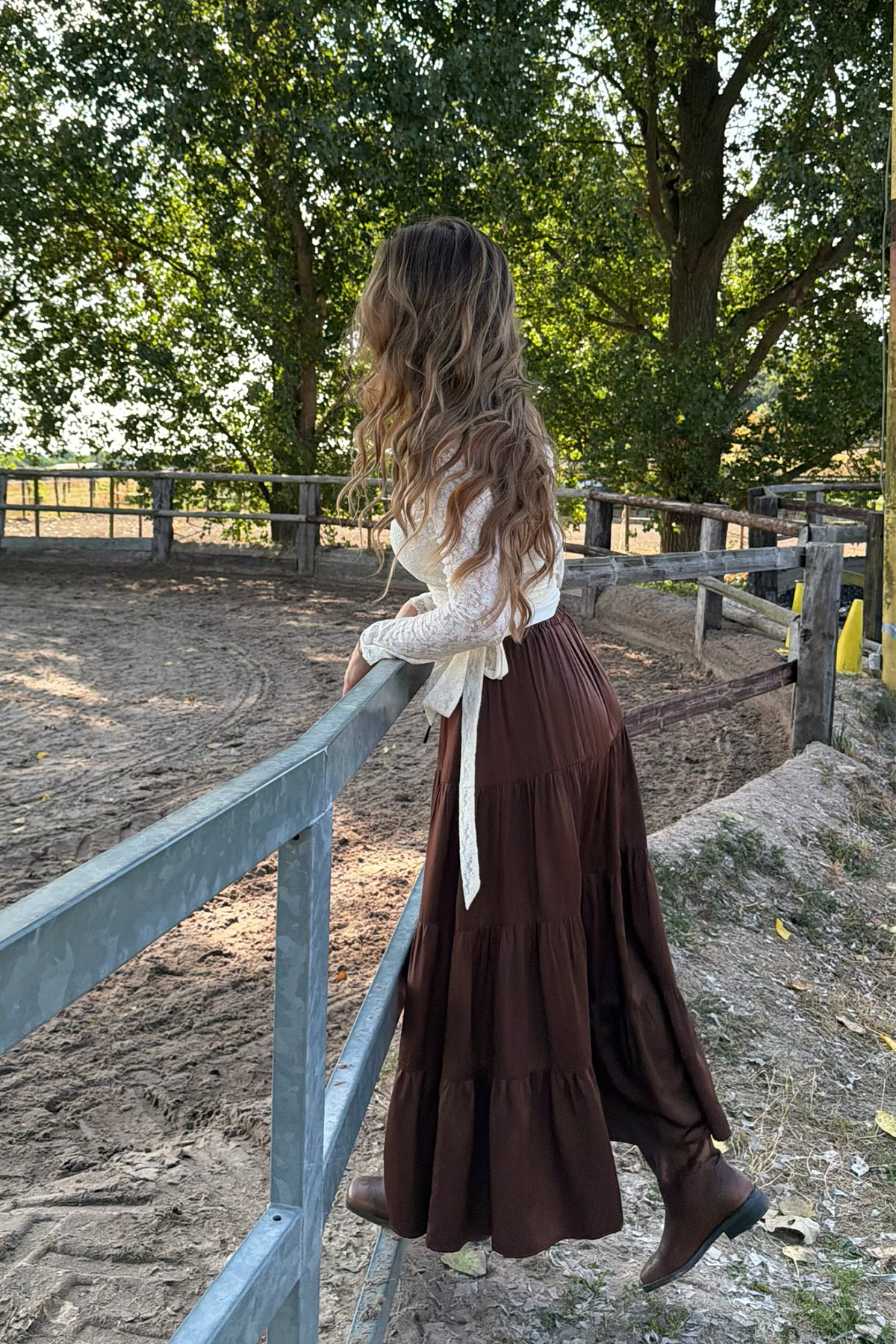 oh-april-valeska-satin-maxi-skirt-dark-brown-rock image 6