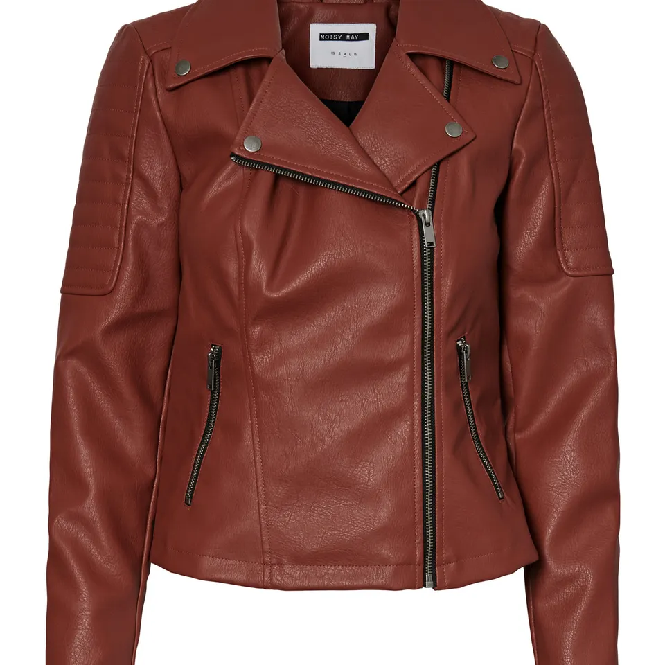 noisy-may-kunstleder-jacke-kurz-tight-fit-schwarz image 1