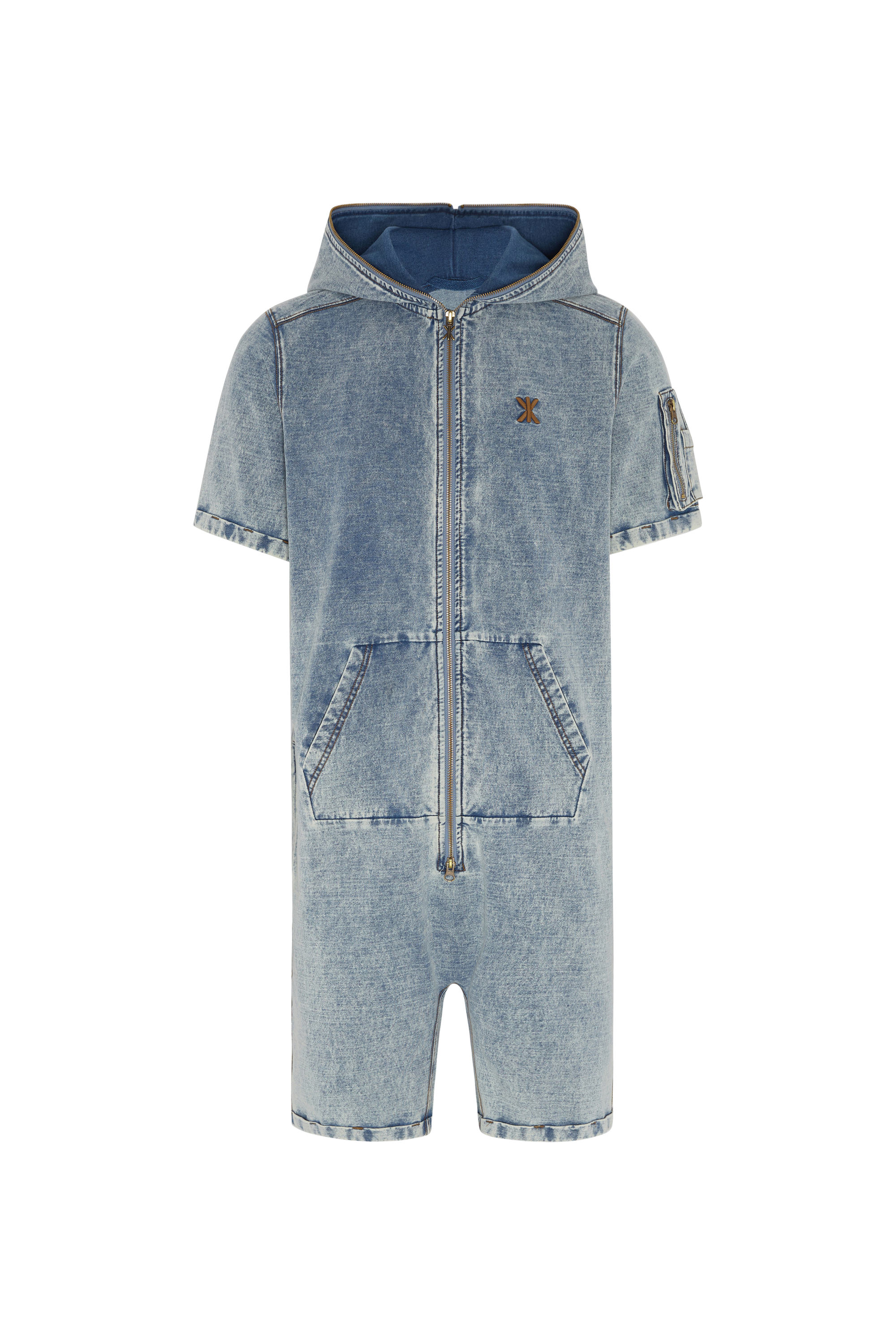onepiece-soft-denim-short-jumpsuit-jeans-overall-light-blue image 1