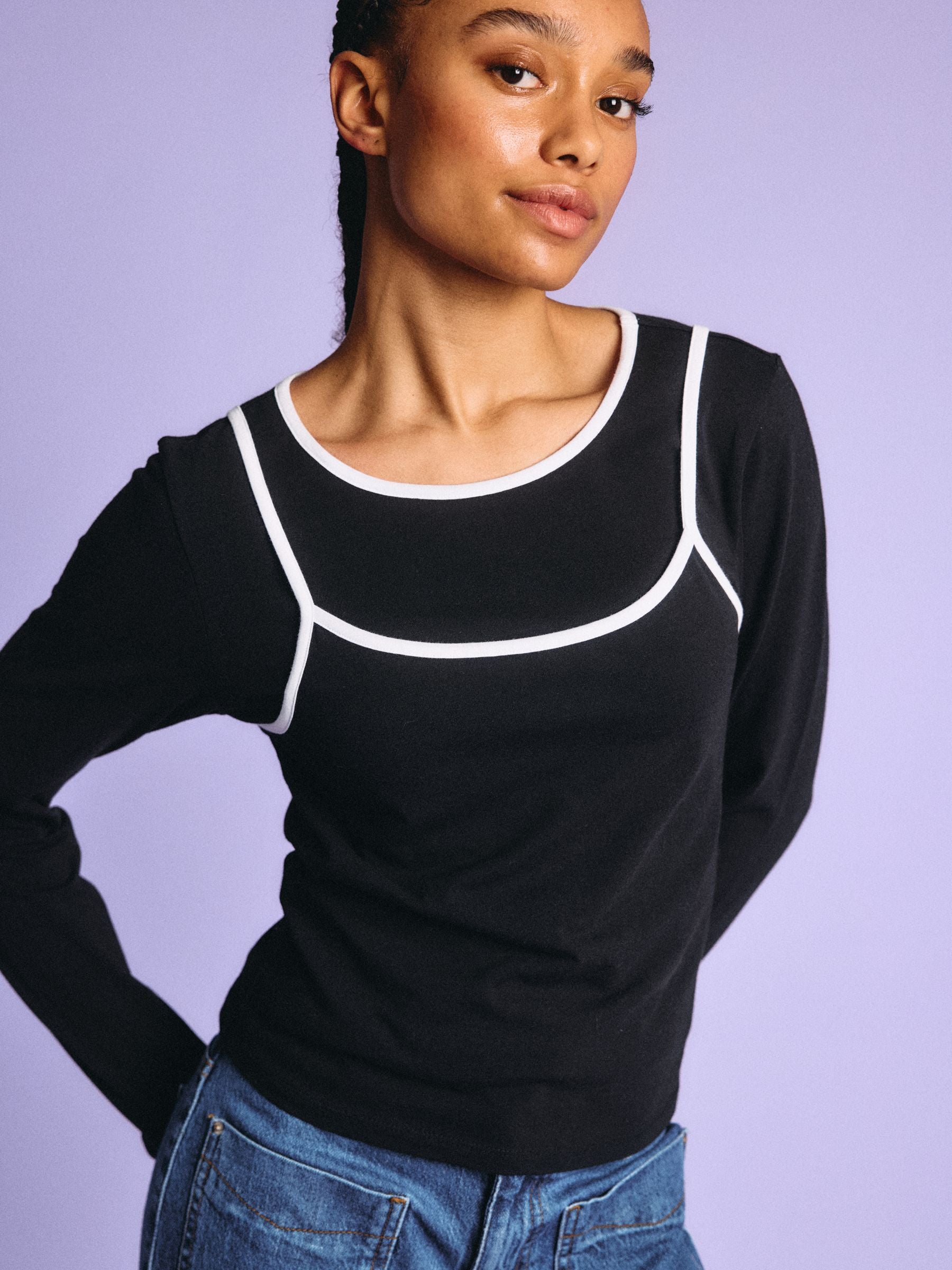 noisy-may-nmkerry-langarmshirt-damen-2-lagig-slim-fit image 8