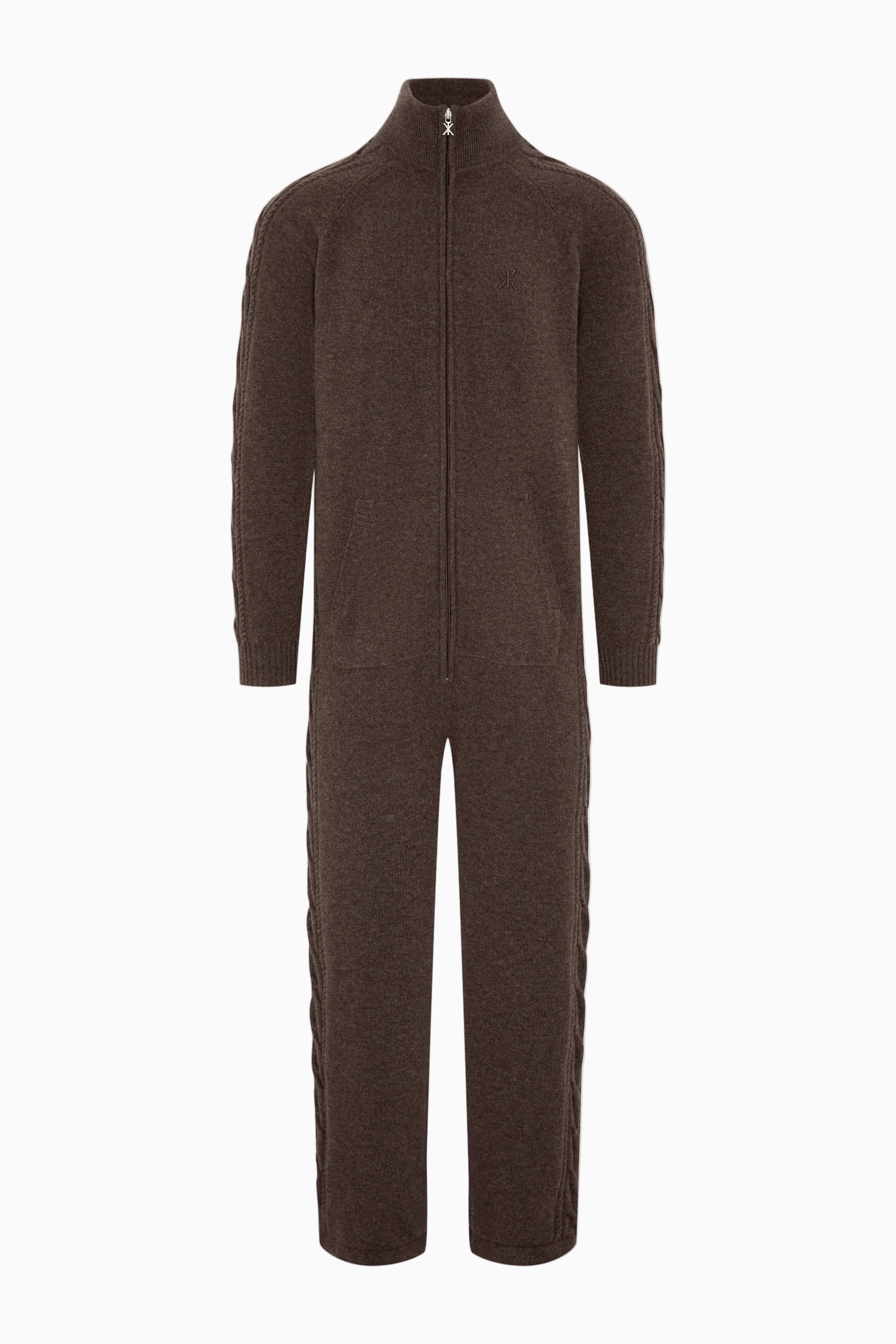 onepiece-cable-lux-cashmere-jumpsuit-braun-wolle image 1