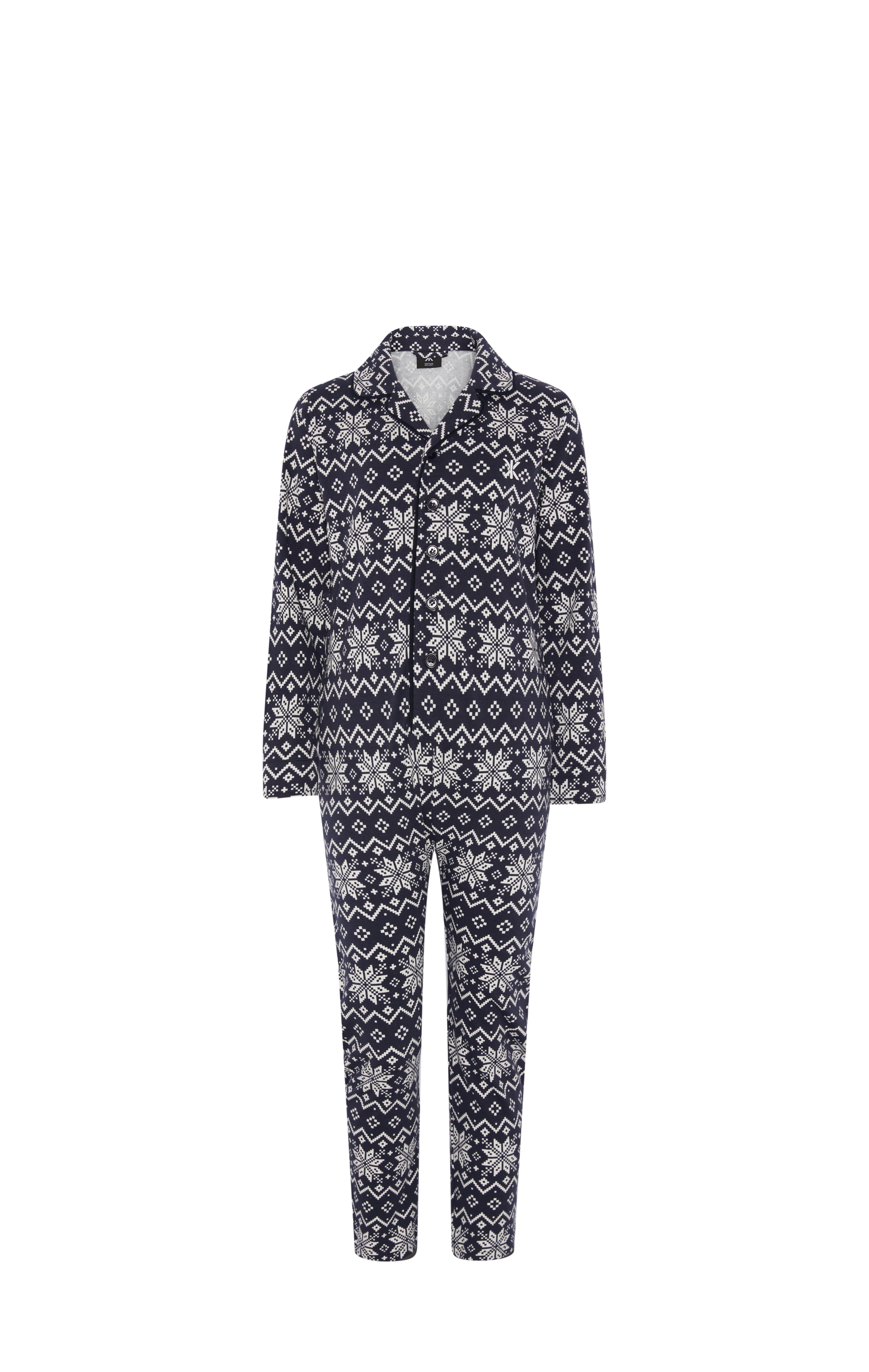 onepiece-winter-kids-pyjama-jumpsuit-navy-schneeflocke image 1