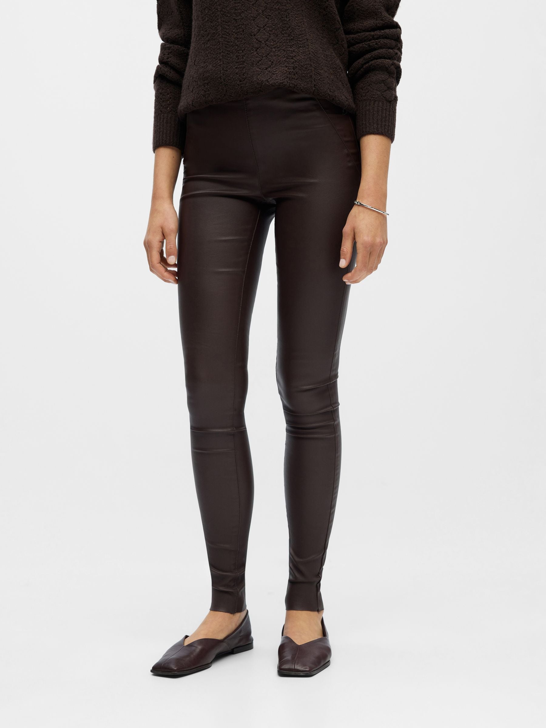 object-objbelle-legging-damen-coated-mid-waist-glitzer image 2
