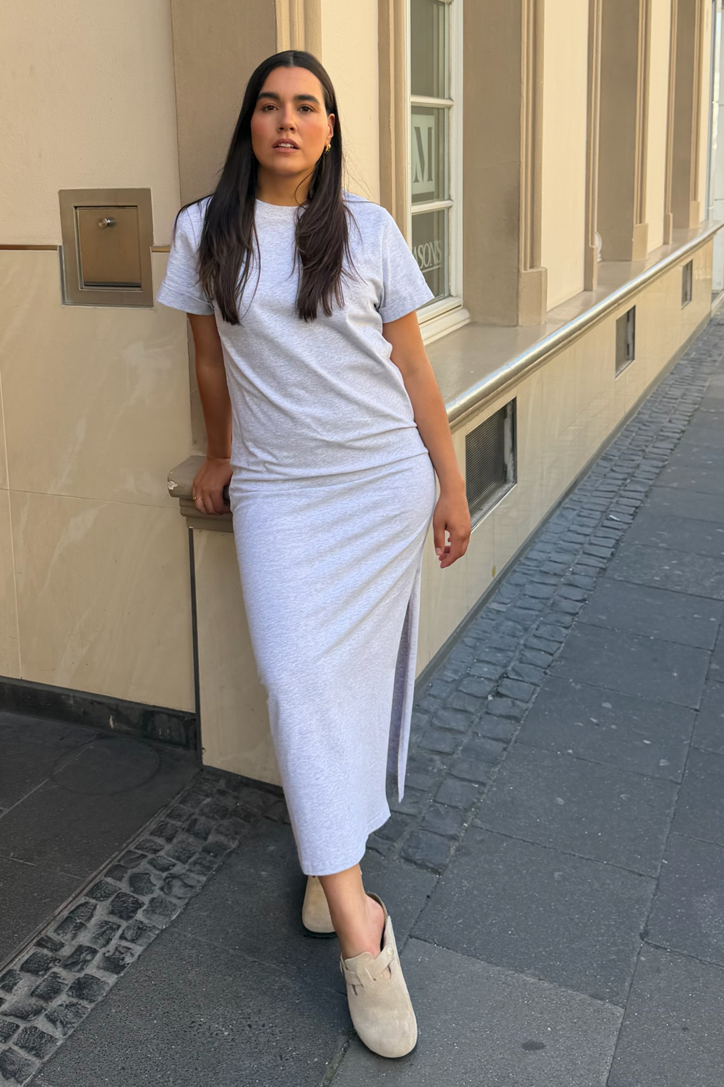 oh-april-juli-maxi-t-shirt-dress-grey-melange-kleid image 1
