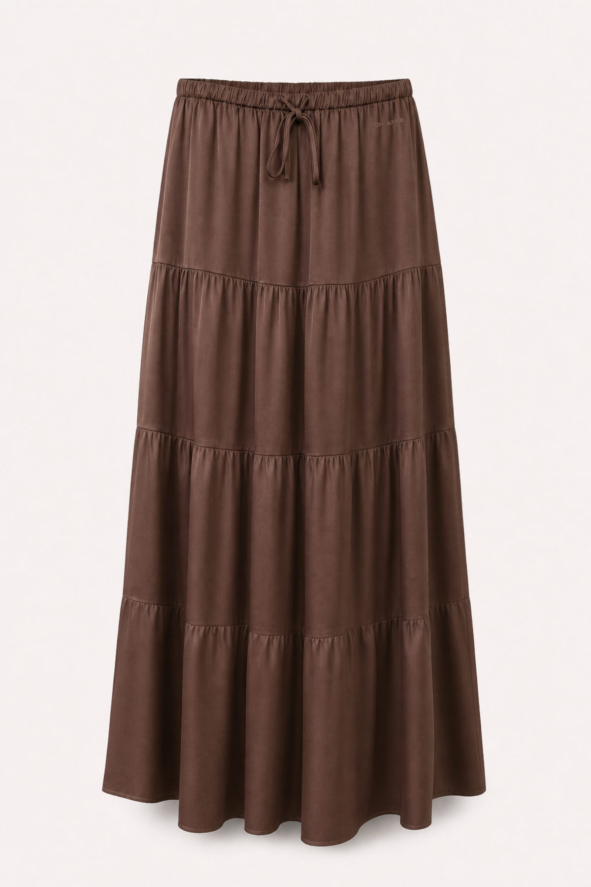 oh-april-valeska-satin-maxi-skirt-dark-brown-rock image 1