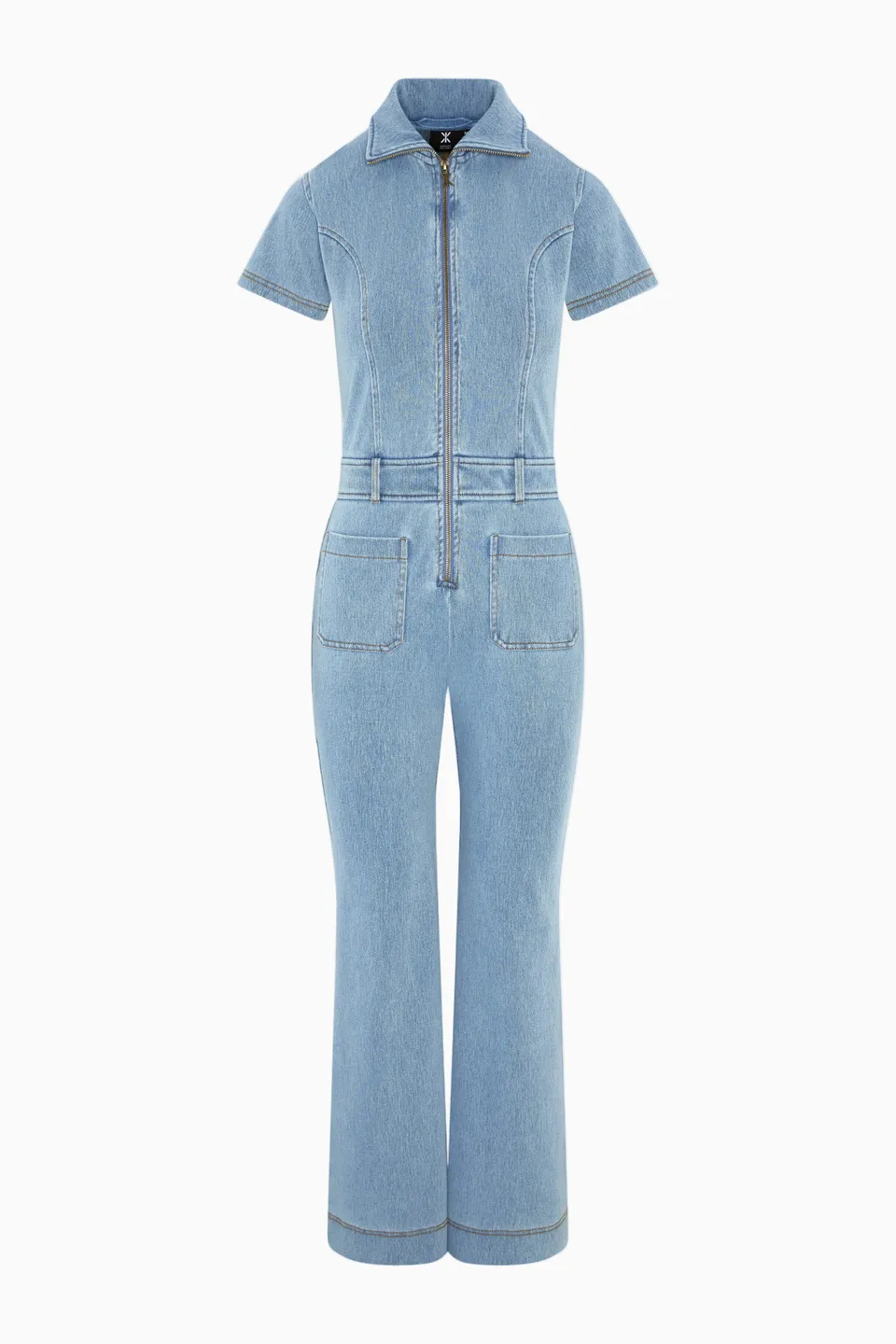 onepiece-denim-fit-flared-jumpsuit-hellblau image 1