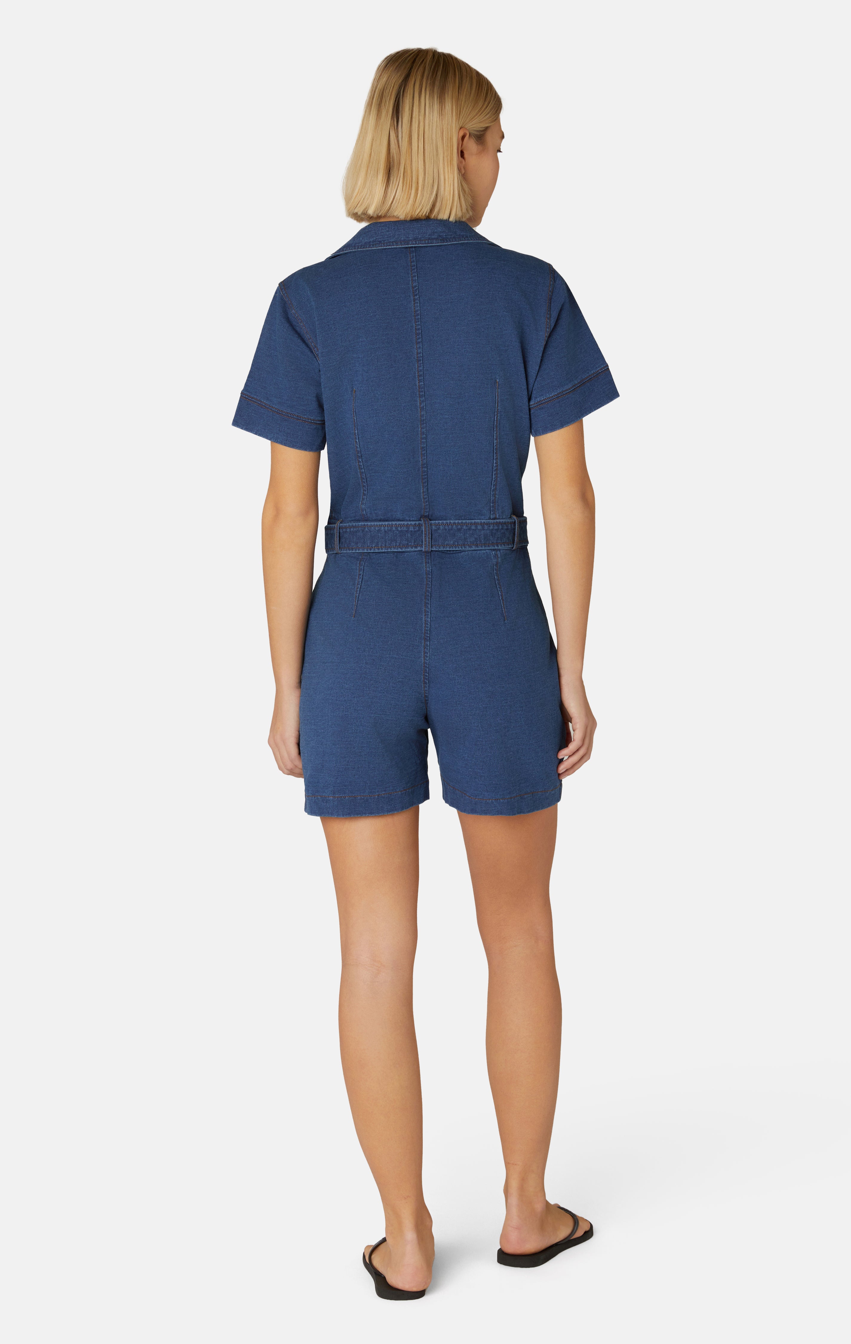 onepiece-denim-fitted-short-jumpsuit-dunkelblau-jeans image 5