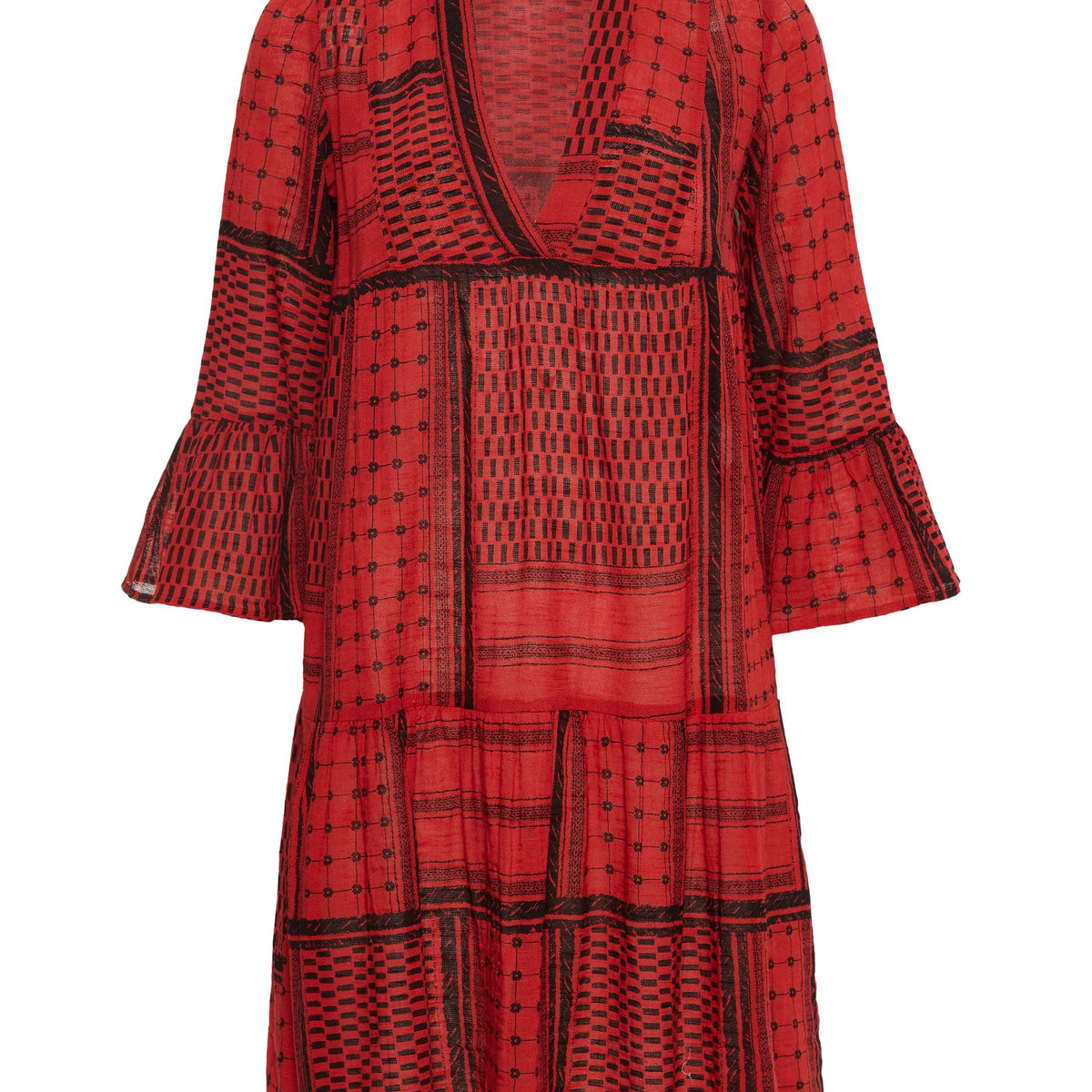noisy-may-kleid-bedruckt-3-4-arm-v-ausschnitt-loose image 1