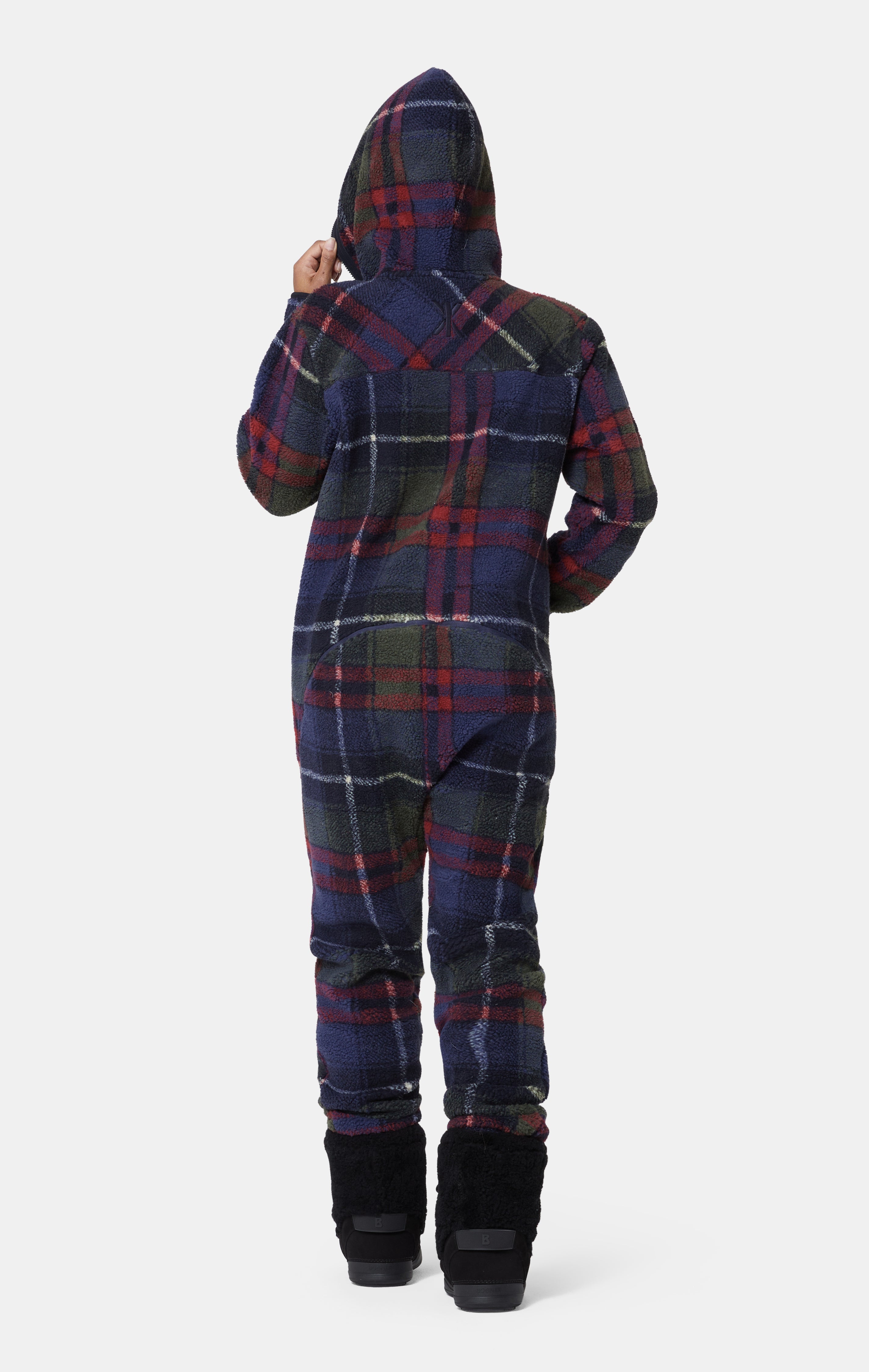 onepiece-checkered-fleece-jumpsuit-blau-kariert image 6