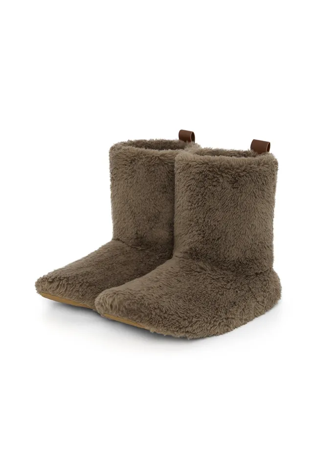 onepiece-puppy-slippers-fleece-hausschuhe-taupe-pl-sch image 1