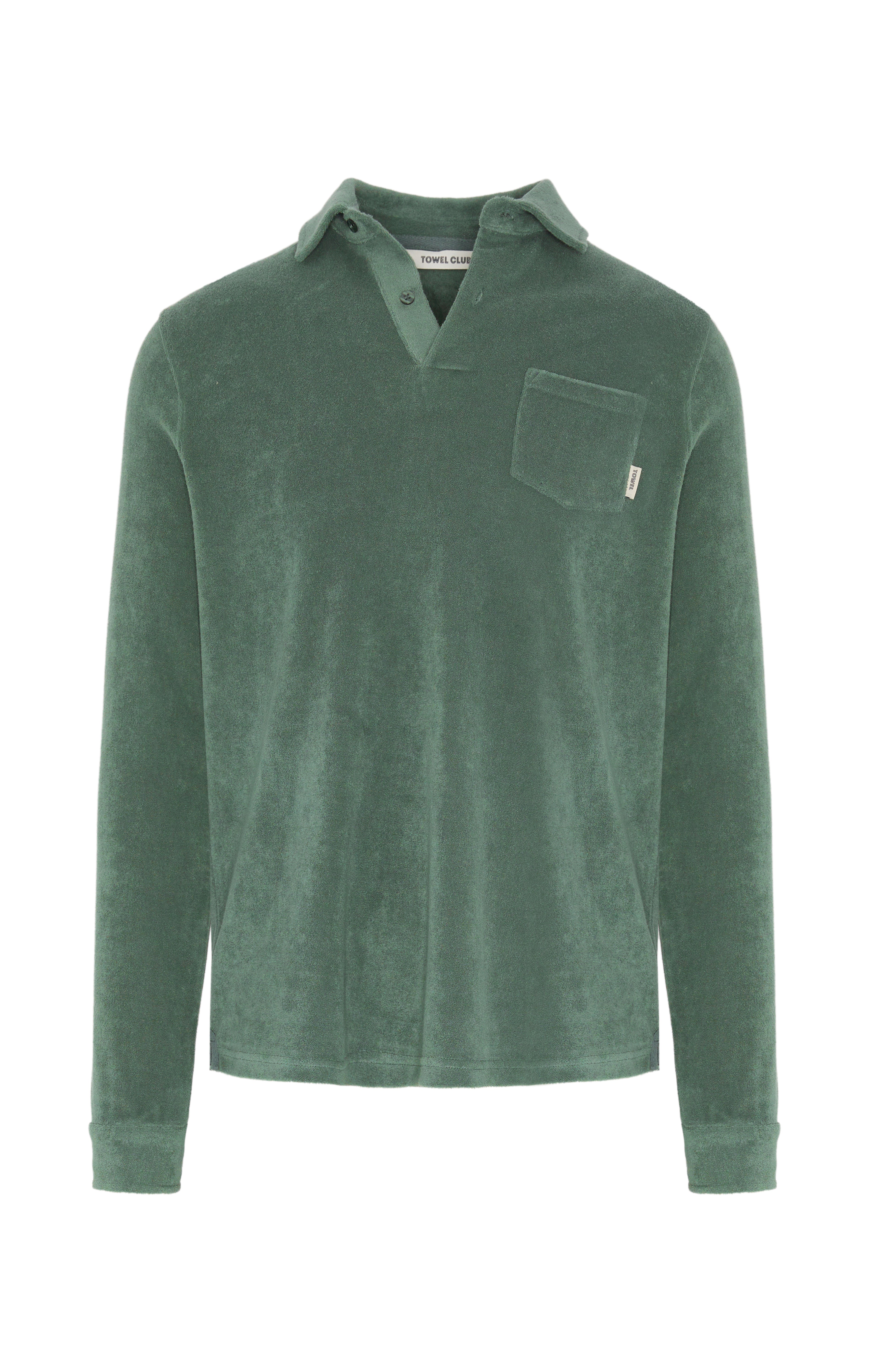 onepiece-towel-club-longsleeve-poloshirt-dusty-green image 1
