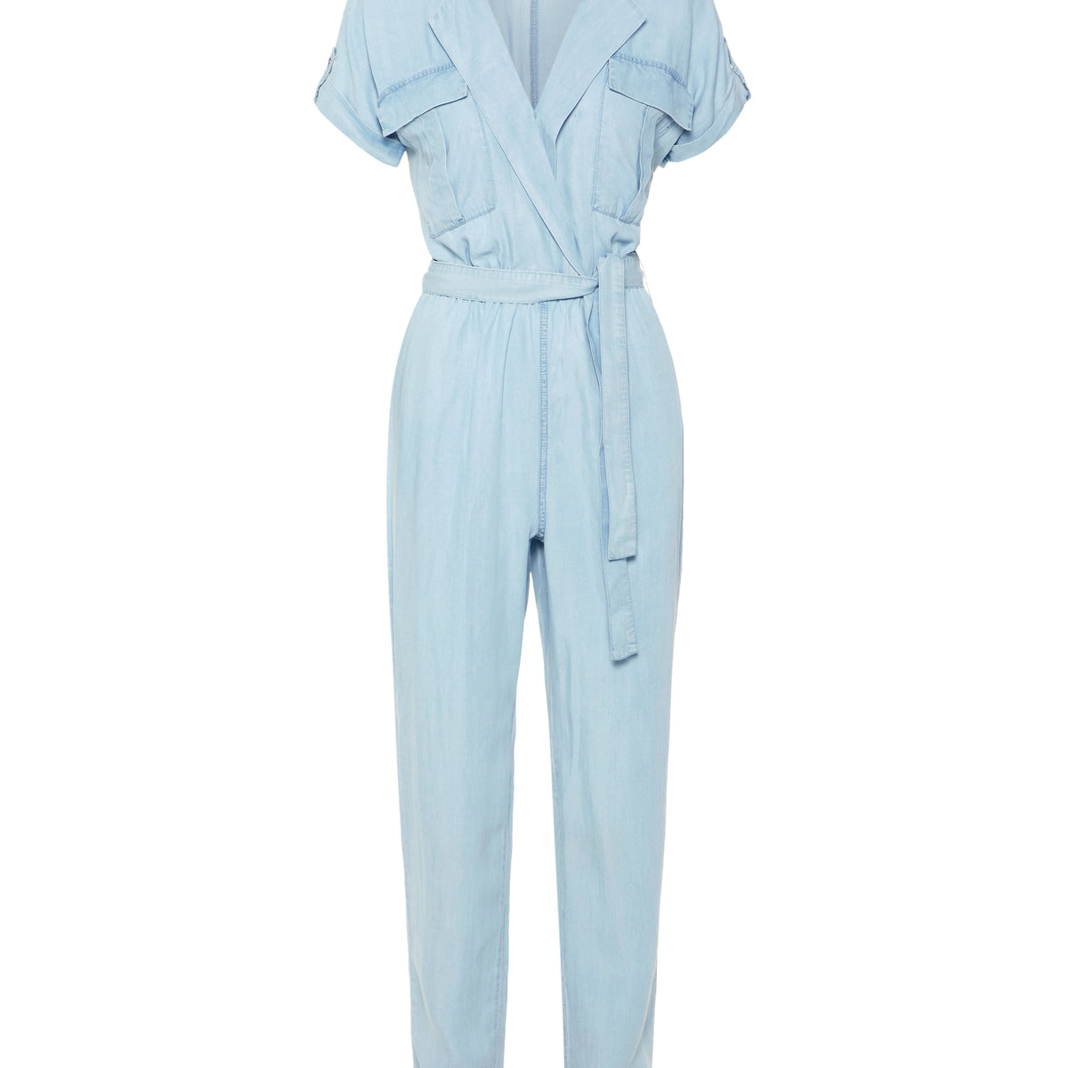 noisy-may-jumpsuit-kurzarm-v-hals-loose-fit-mit-bindeband image 1