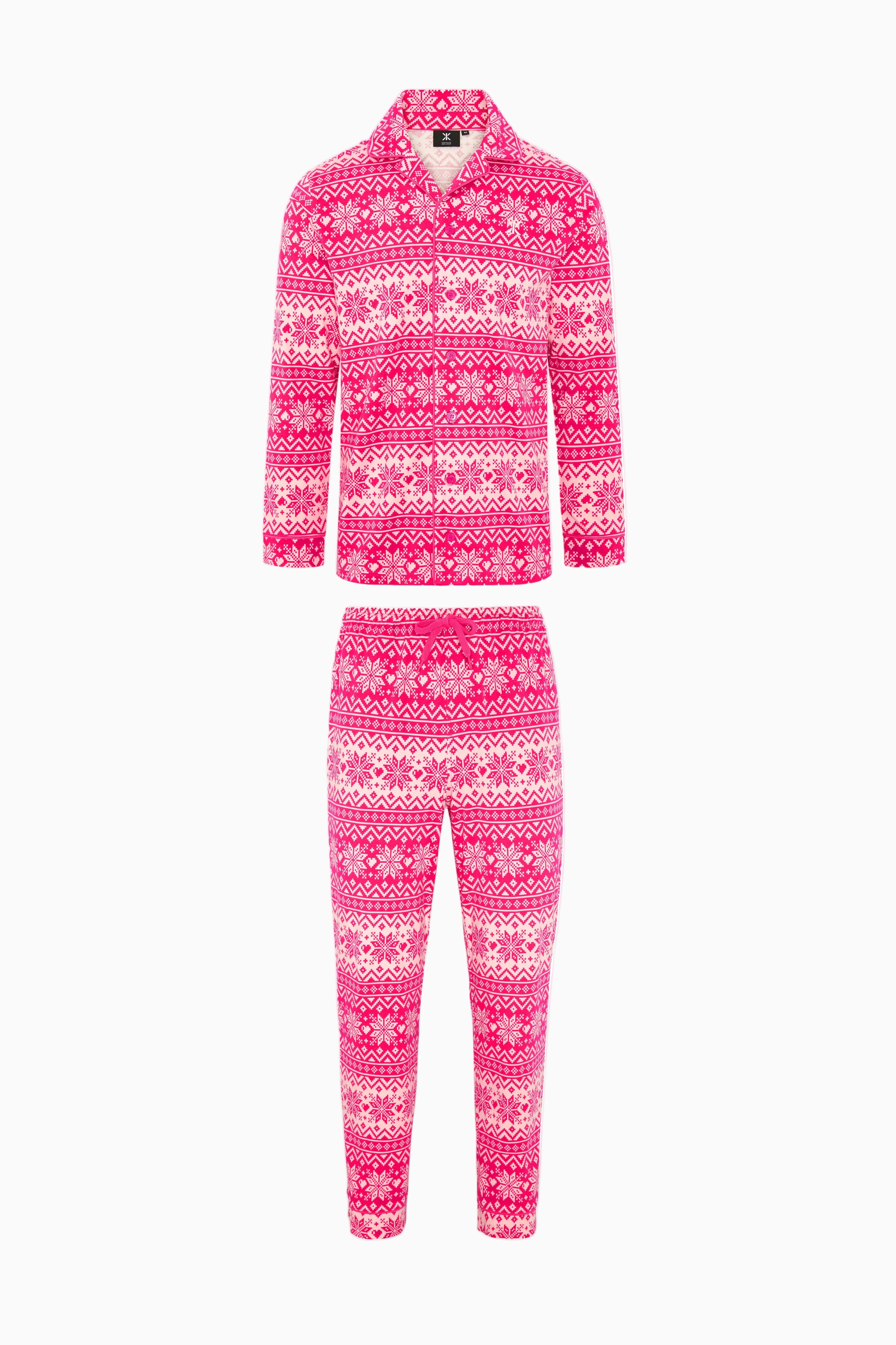 onepiece-winter-pyjamas-set-pyjama-pink-schneeflocken image 1