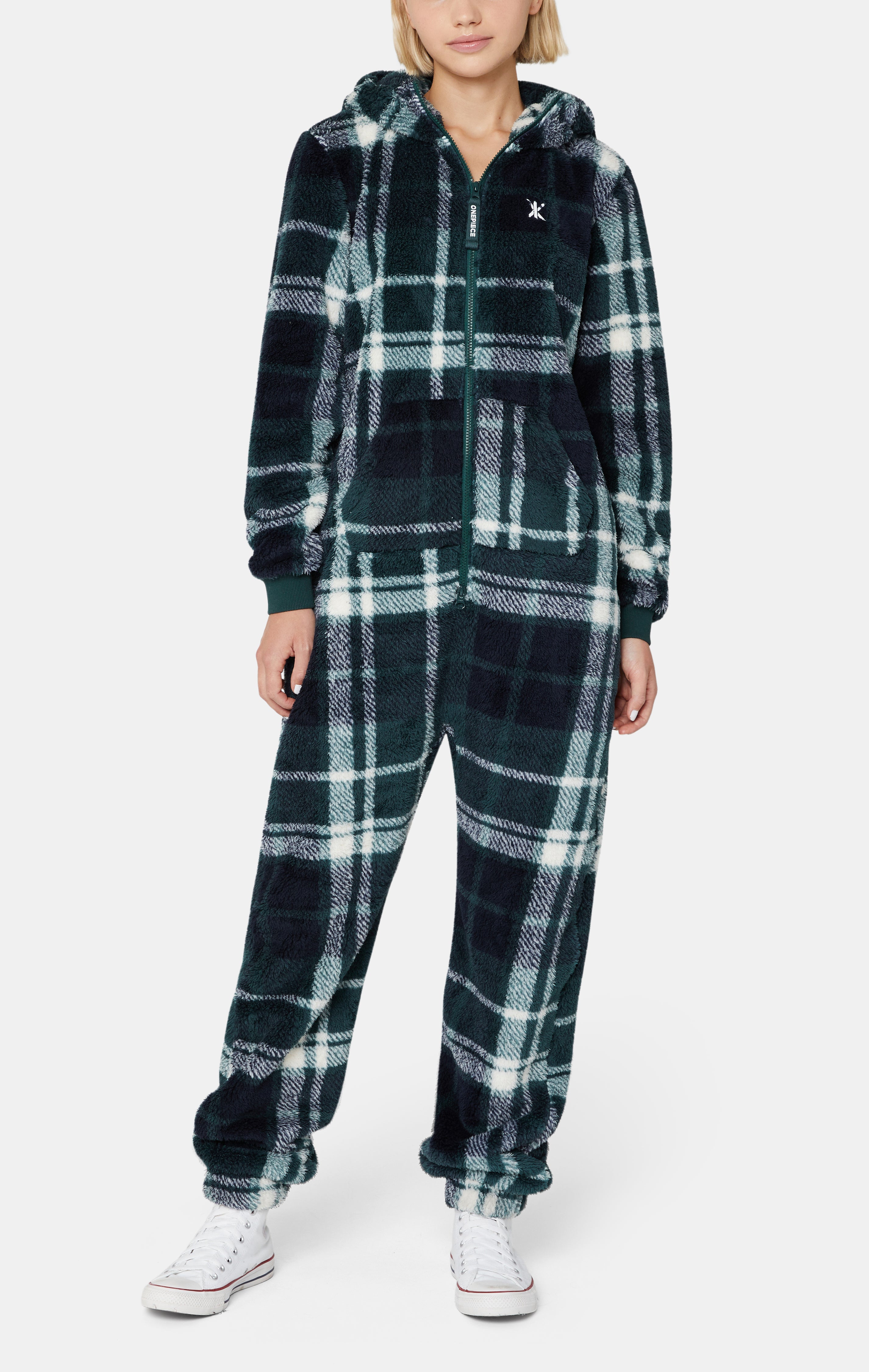 onepiece-puppy-jumpsuit-3-0-damen-green-check-fleece image 2