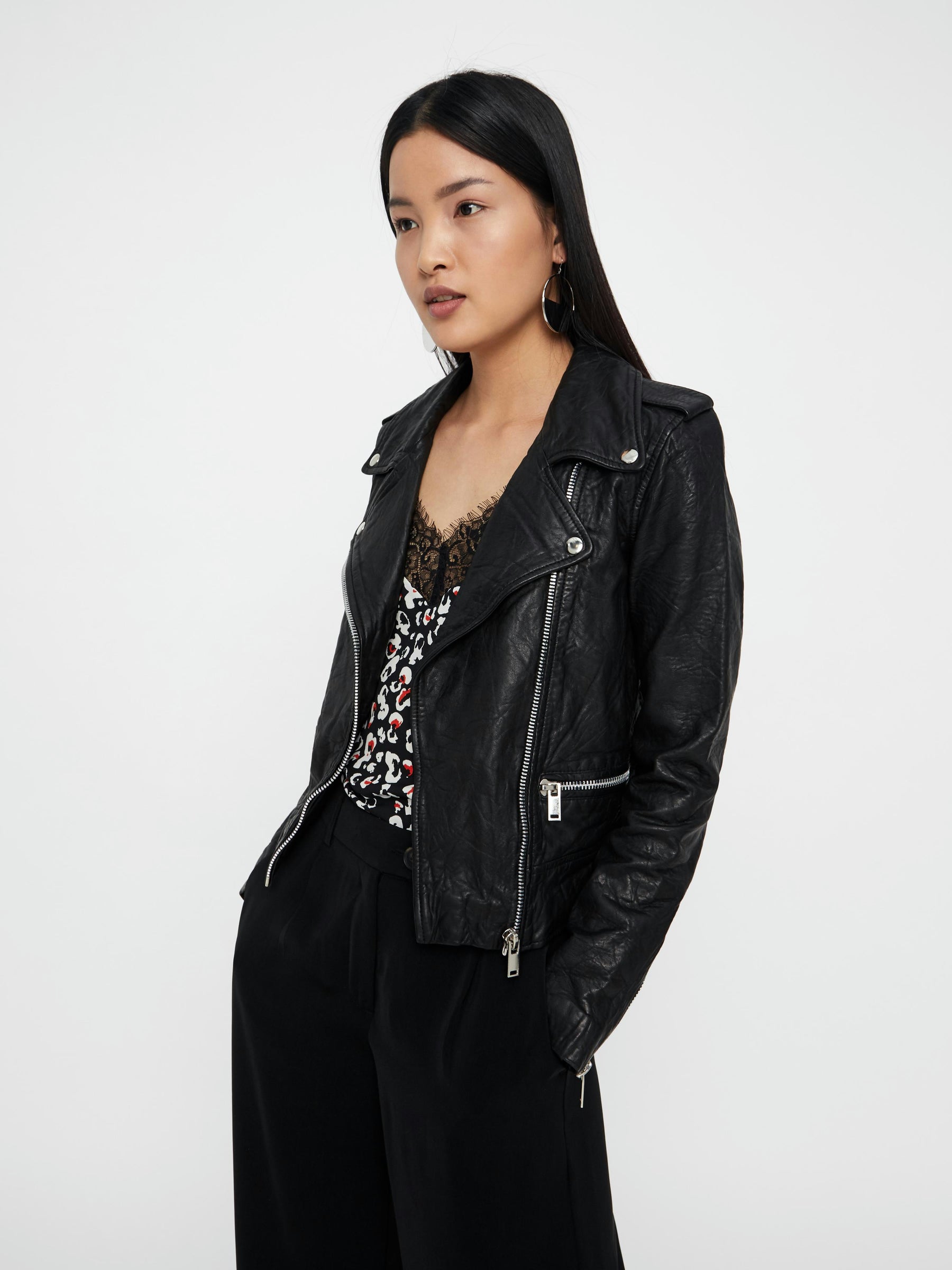 noisy-may-biker-lederjacke-damen-lammleder-schwarz-50-cm image 3