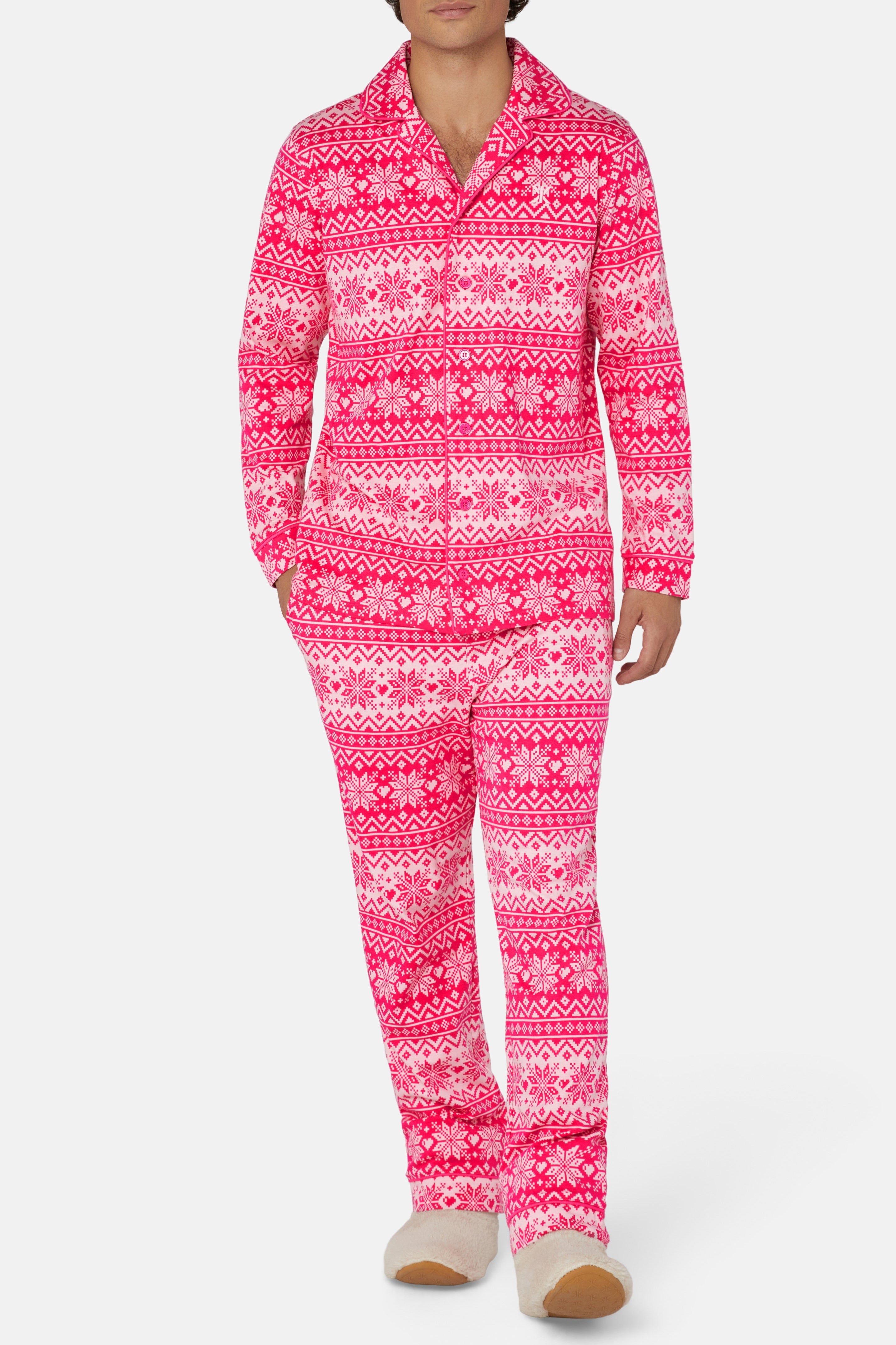 onepiece-winter-pyjamas-set-pyjama-pink-schneeflocken image 8