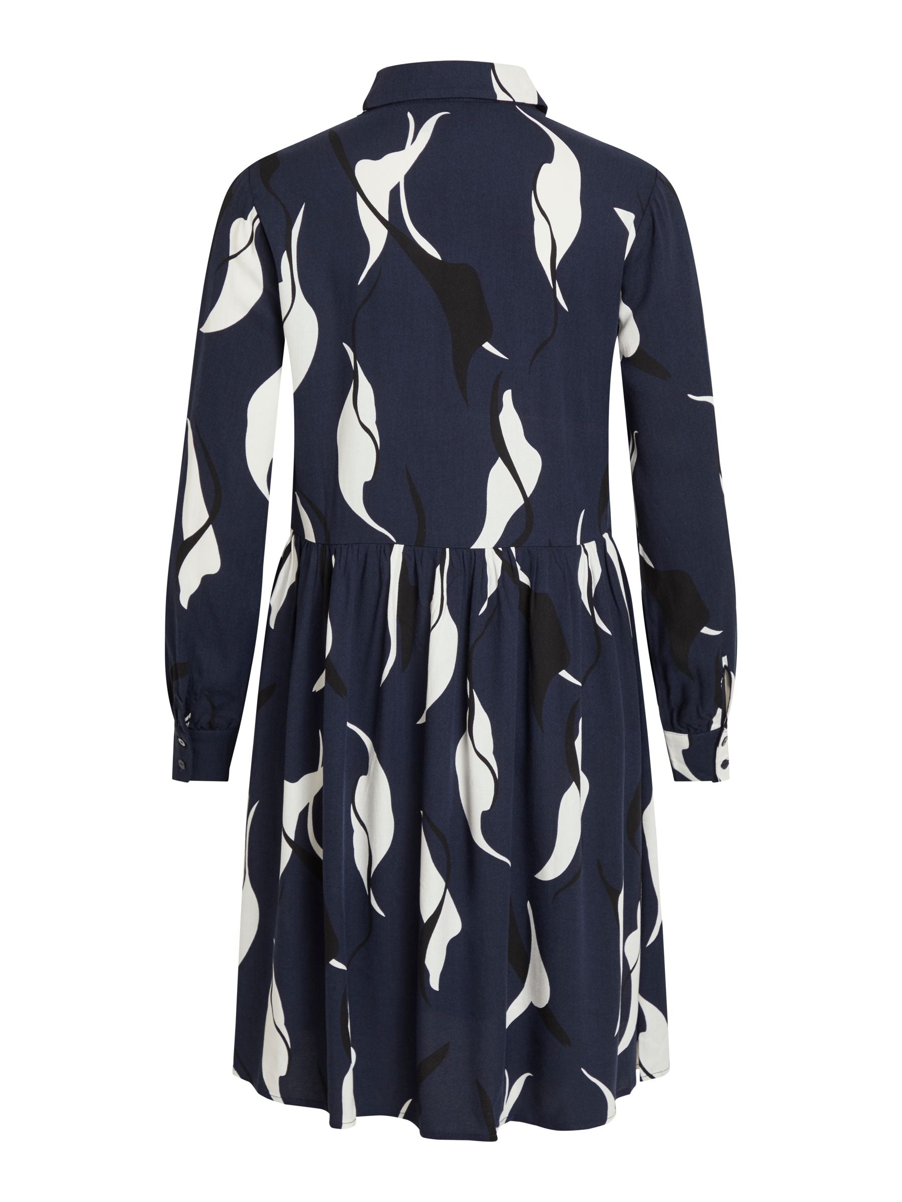 object-kleid-langarm-knielang-gemustert-plissiert image 2