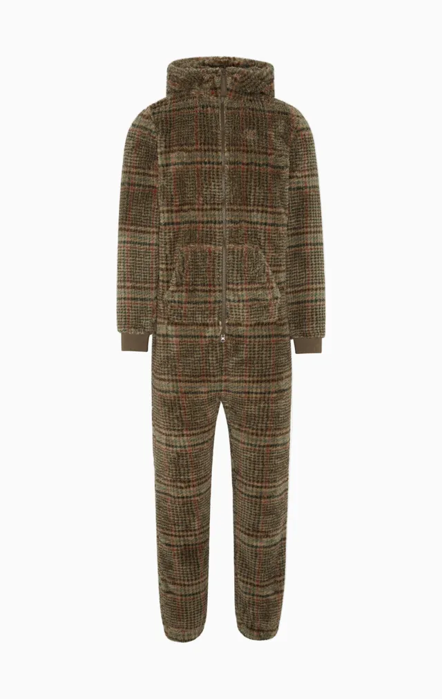 onepiece-puppy-jumpsuit-overall-braun-kariert-kuschelig image 1