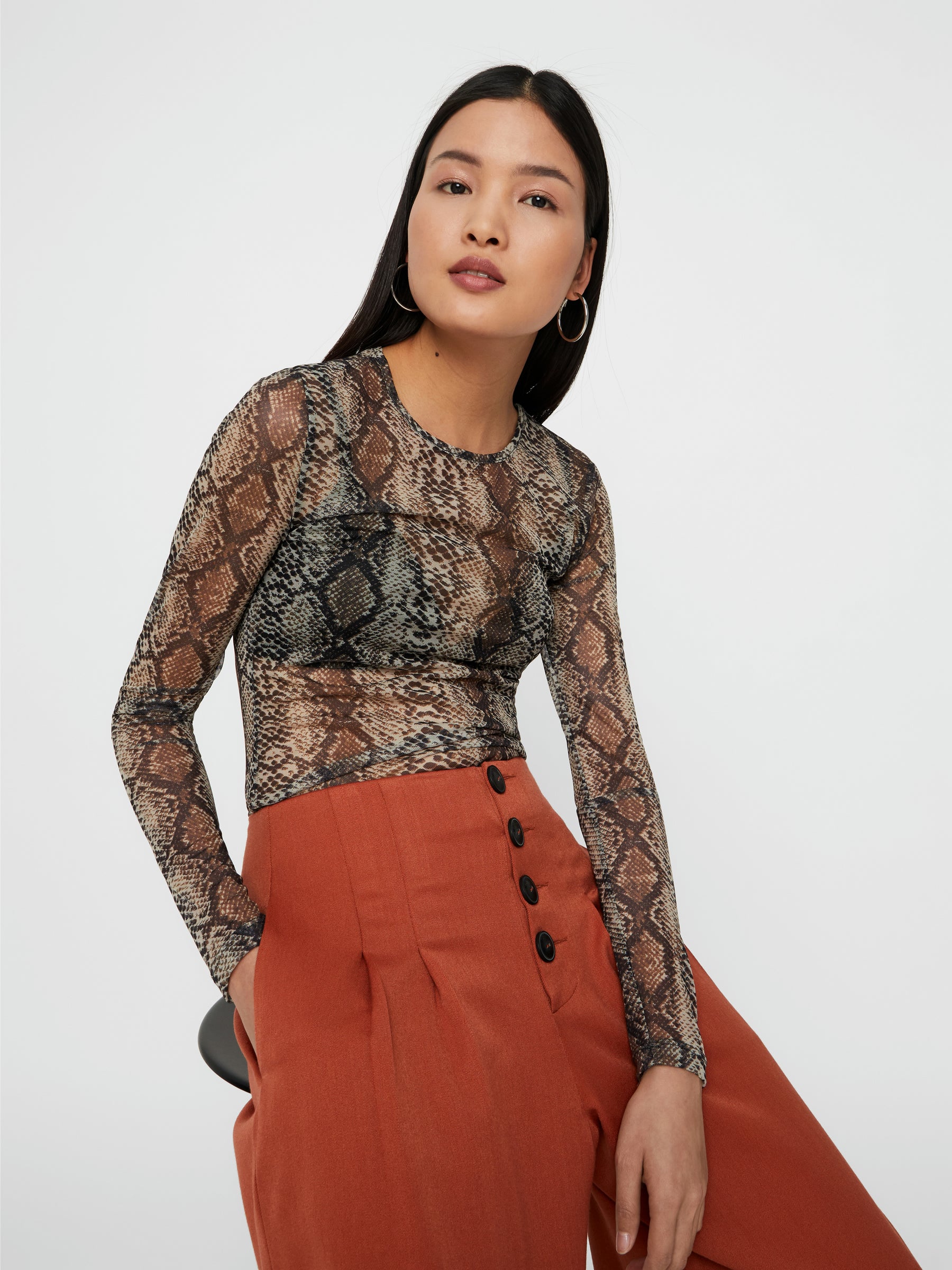 noisy-may-trousers-cropped-hose-high-waist-weit image 8