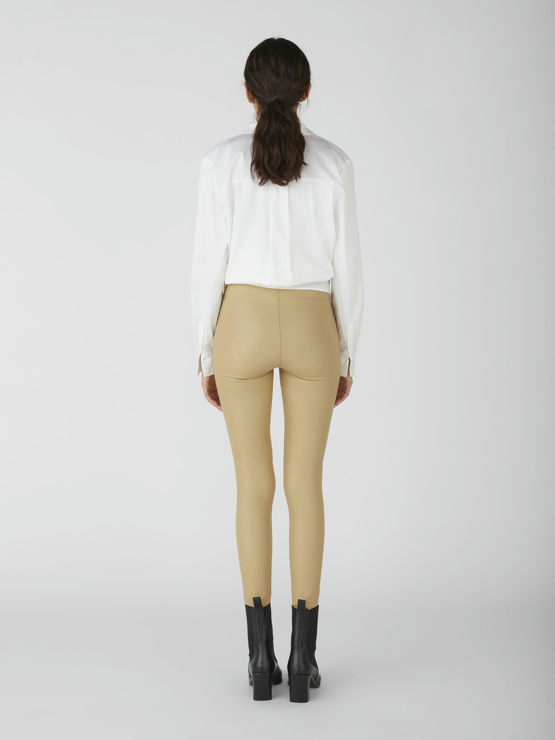 object-leggings-coated-slim-fit-glitzer-mid-waist image 3