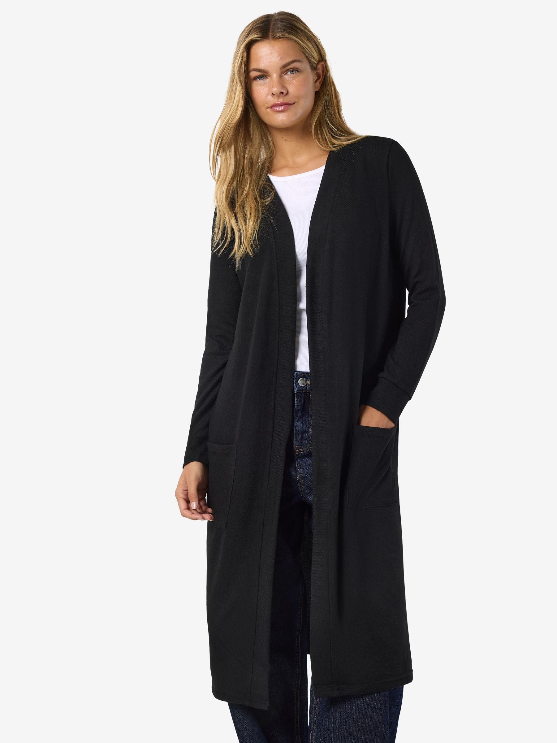 noisy-may-cardigan-damen-lang-offen-mit-taschen-weich image 6