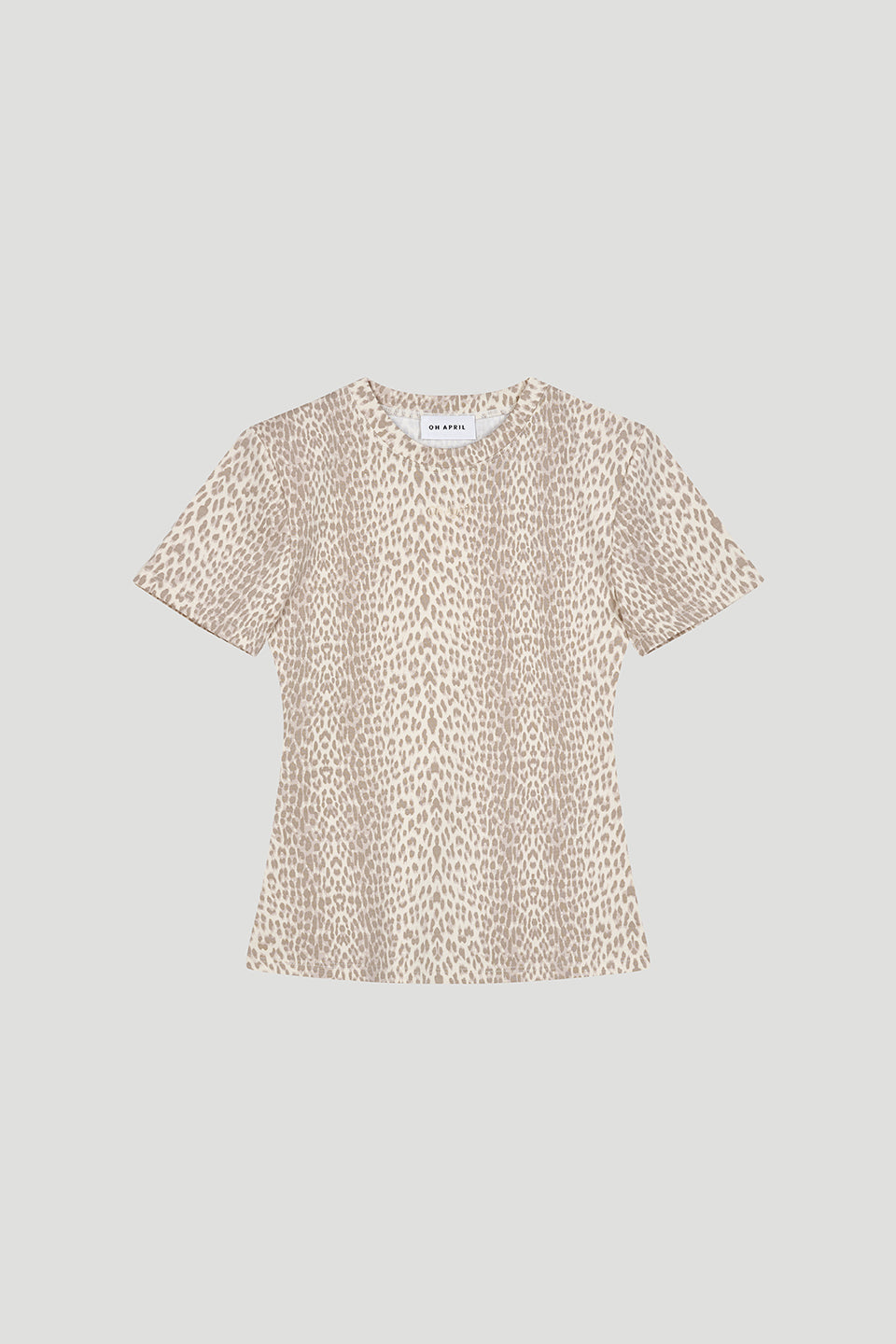 oh-april-joy-slim-fit-t-shirt-micro-leo-beige-lyocell image 2