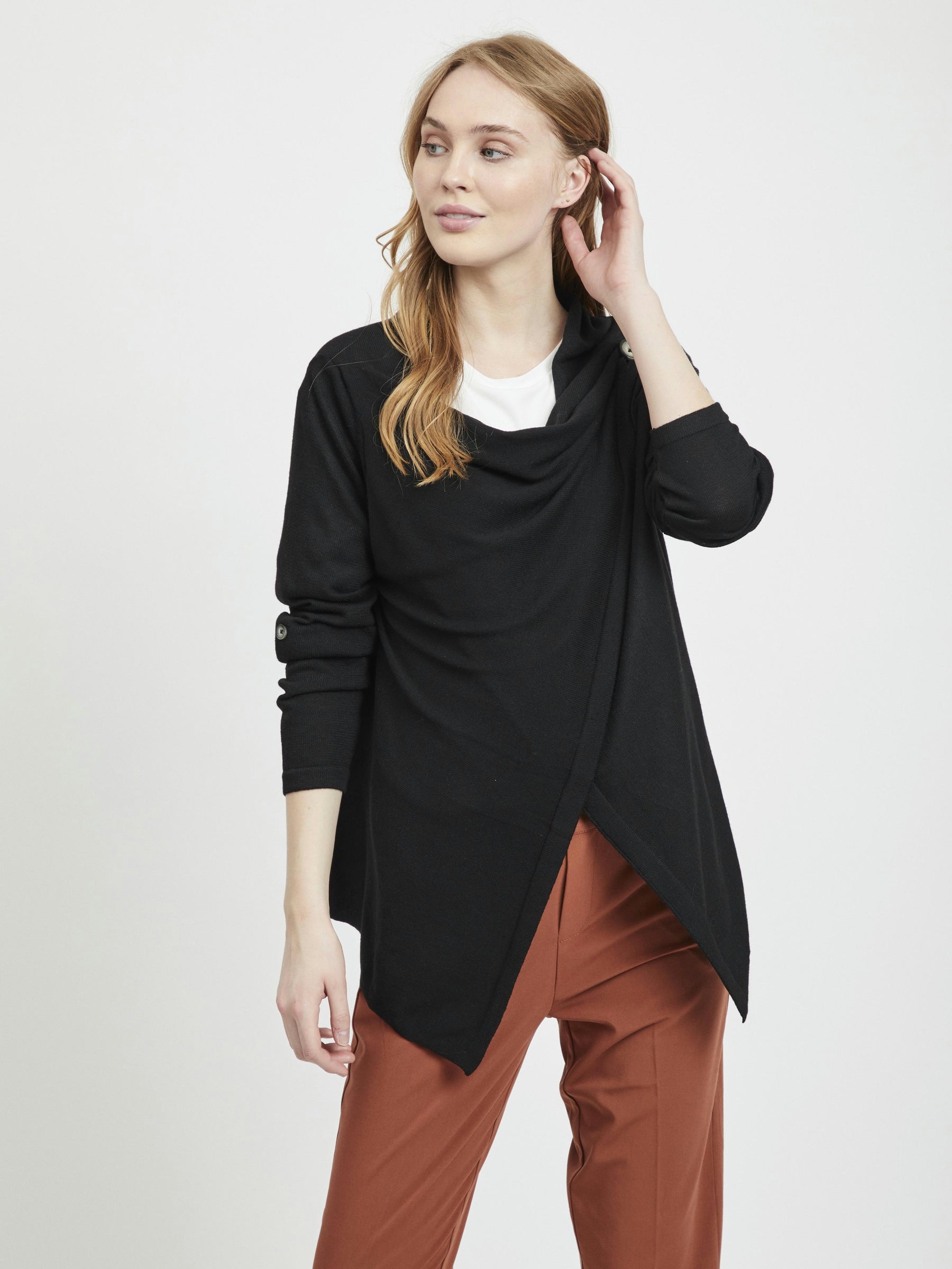object-wrap-strick-cardigan-wasserfall-knopf-langarm image 3