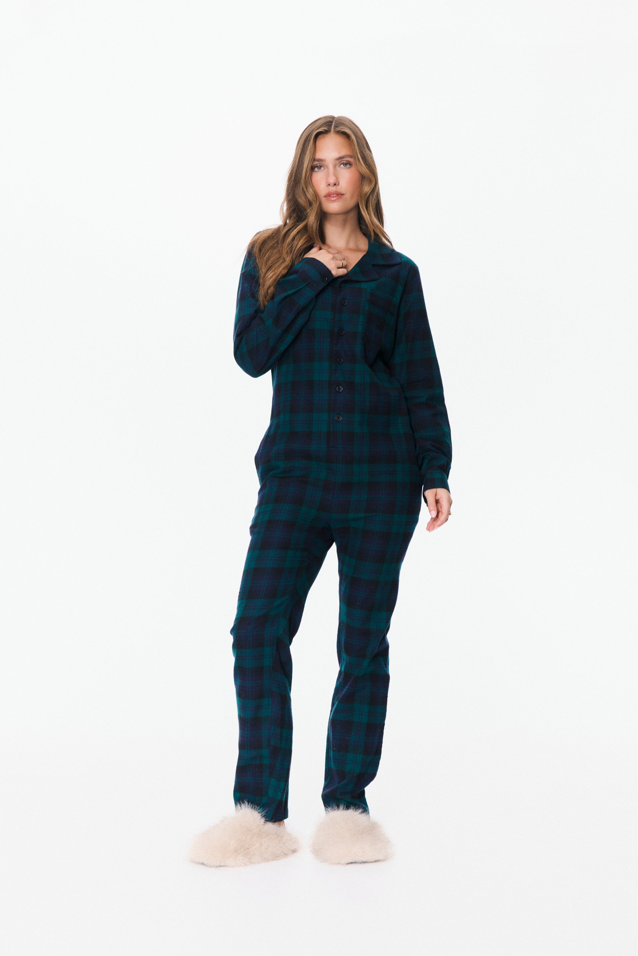 onepiece-the-checked-pyjamas-baumwolle-gr-n-kariert image 2