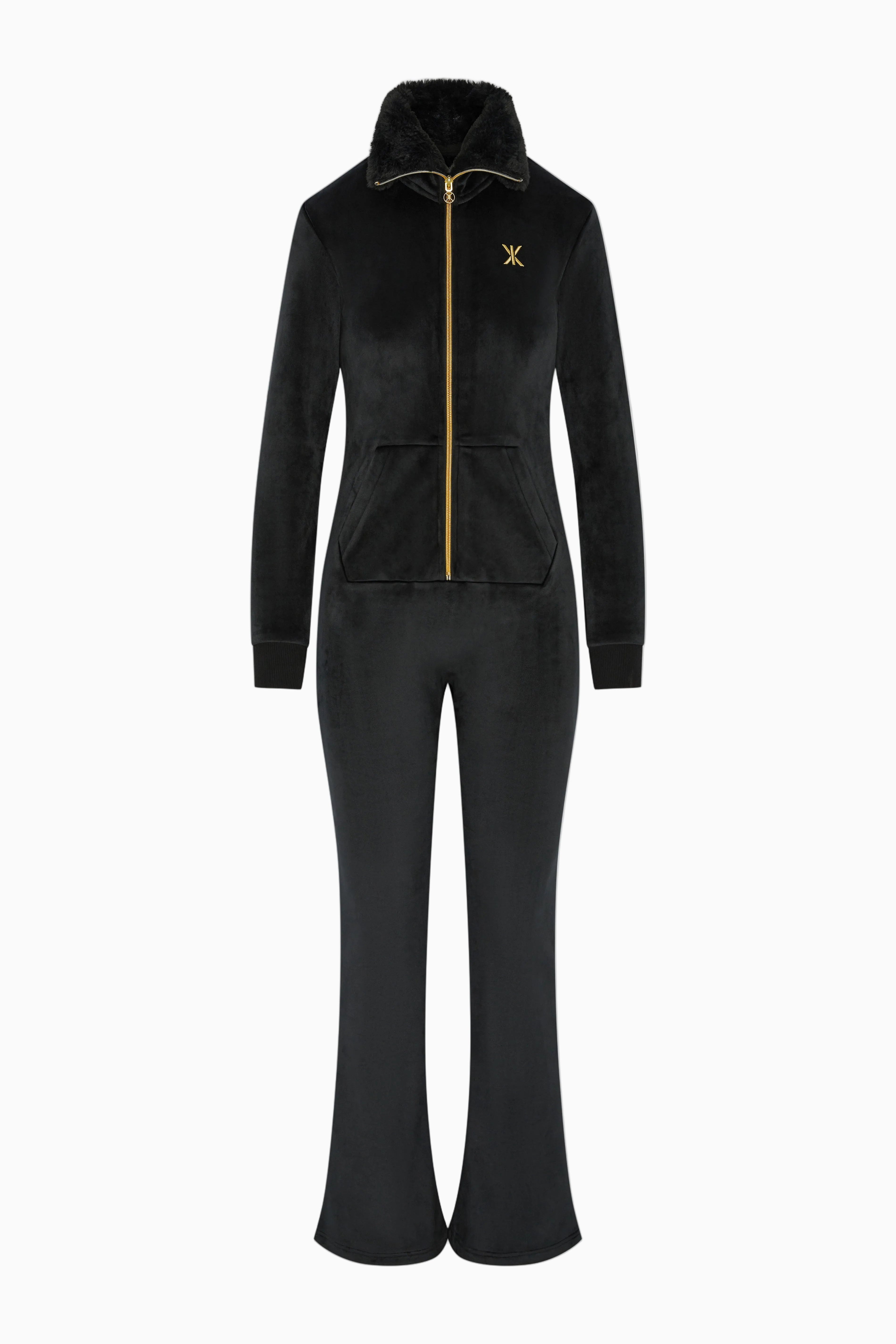 onepiece-alps-soft-velvet-flared-jumpsuit-schwarz-samt image 1