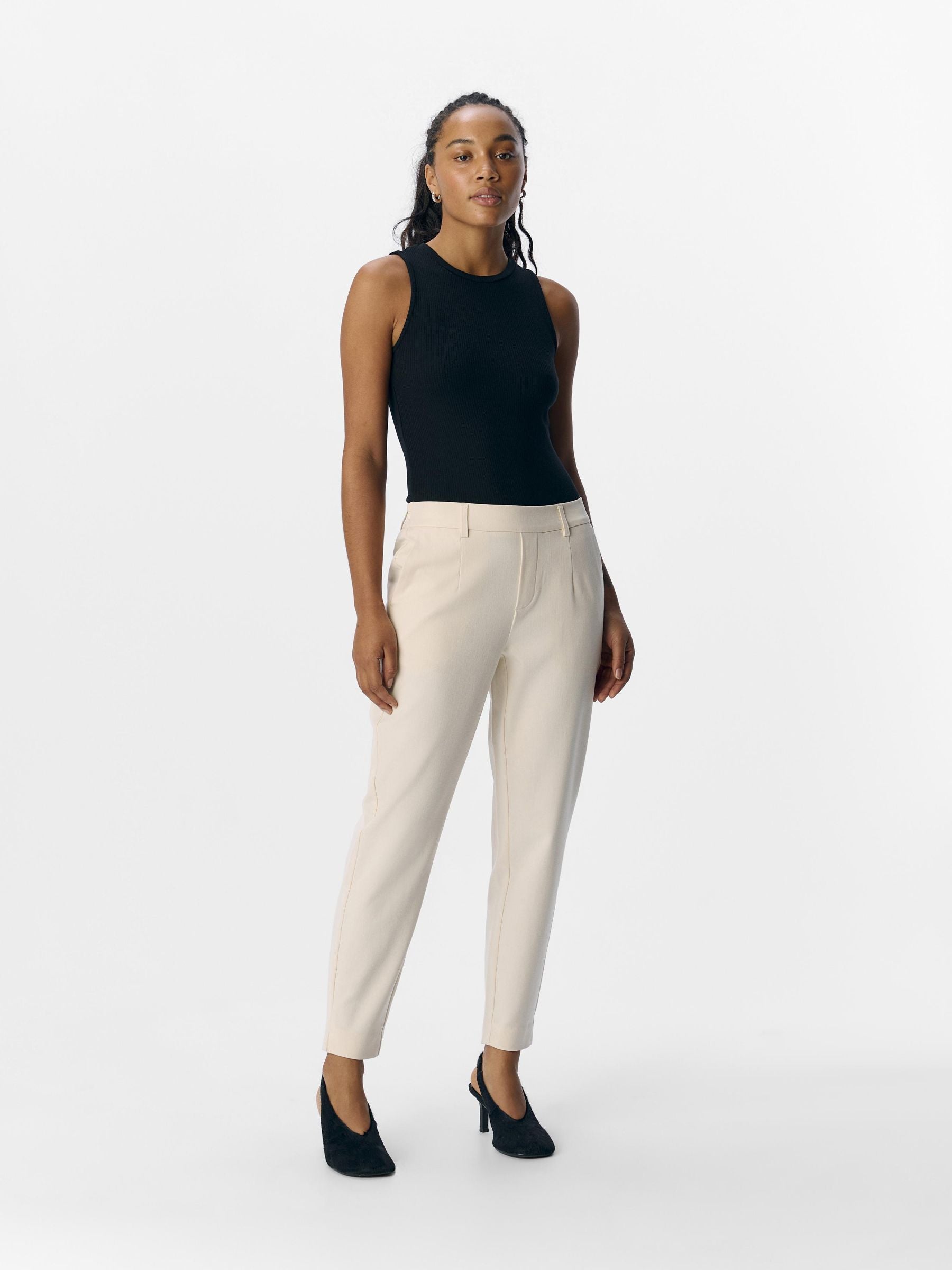 object-objlisa-slim-cropped-stoffhose-mid-waist-stretch image 4