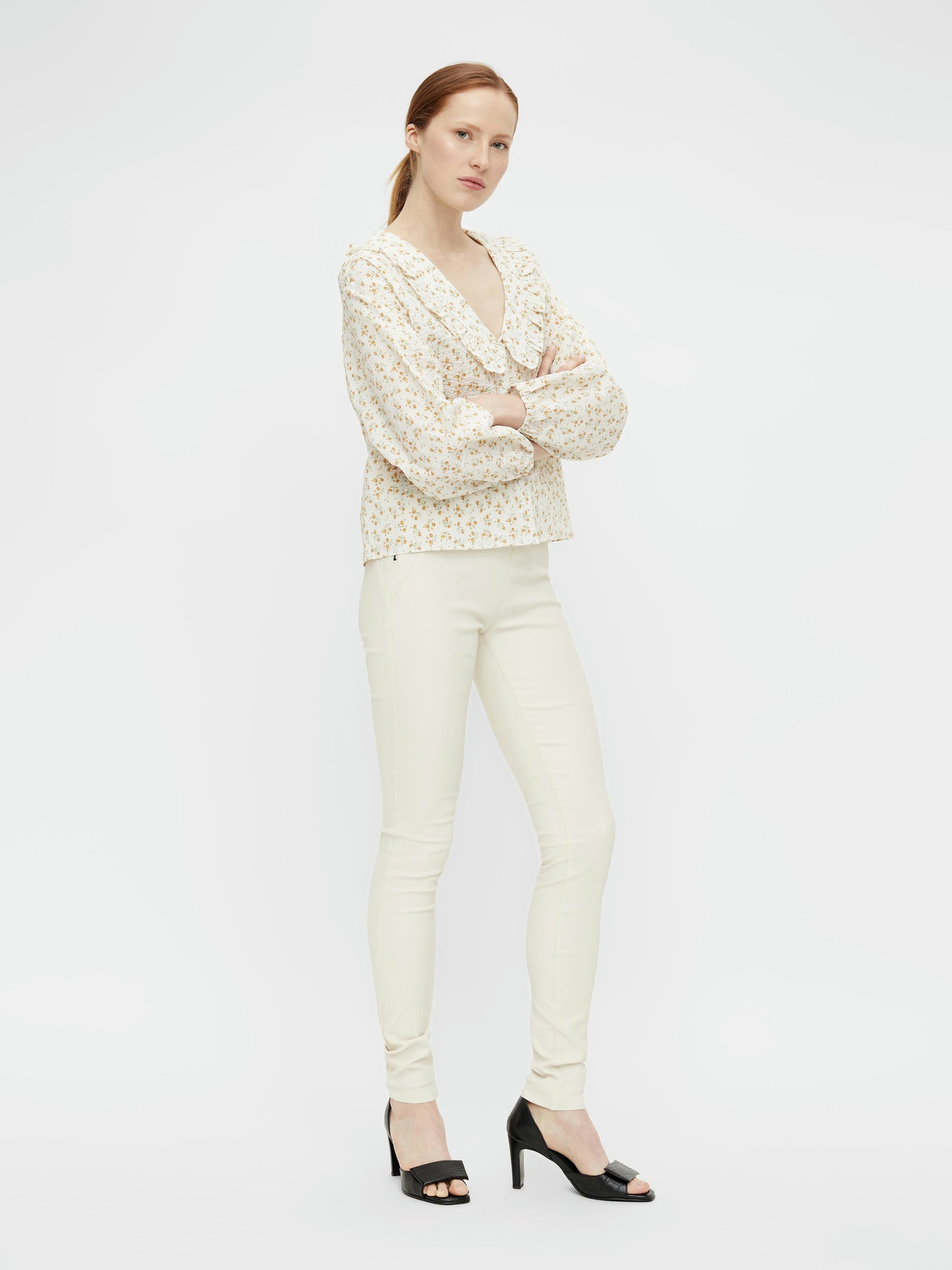 object-objbelle-leggings-coated-glitzer-slim-mid-waist image 4