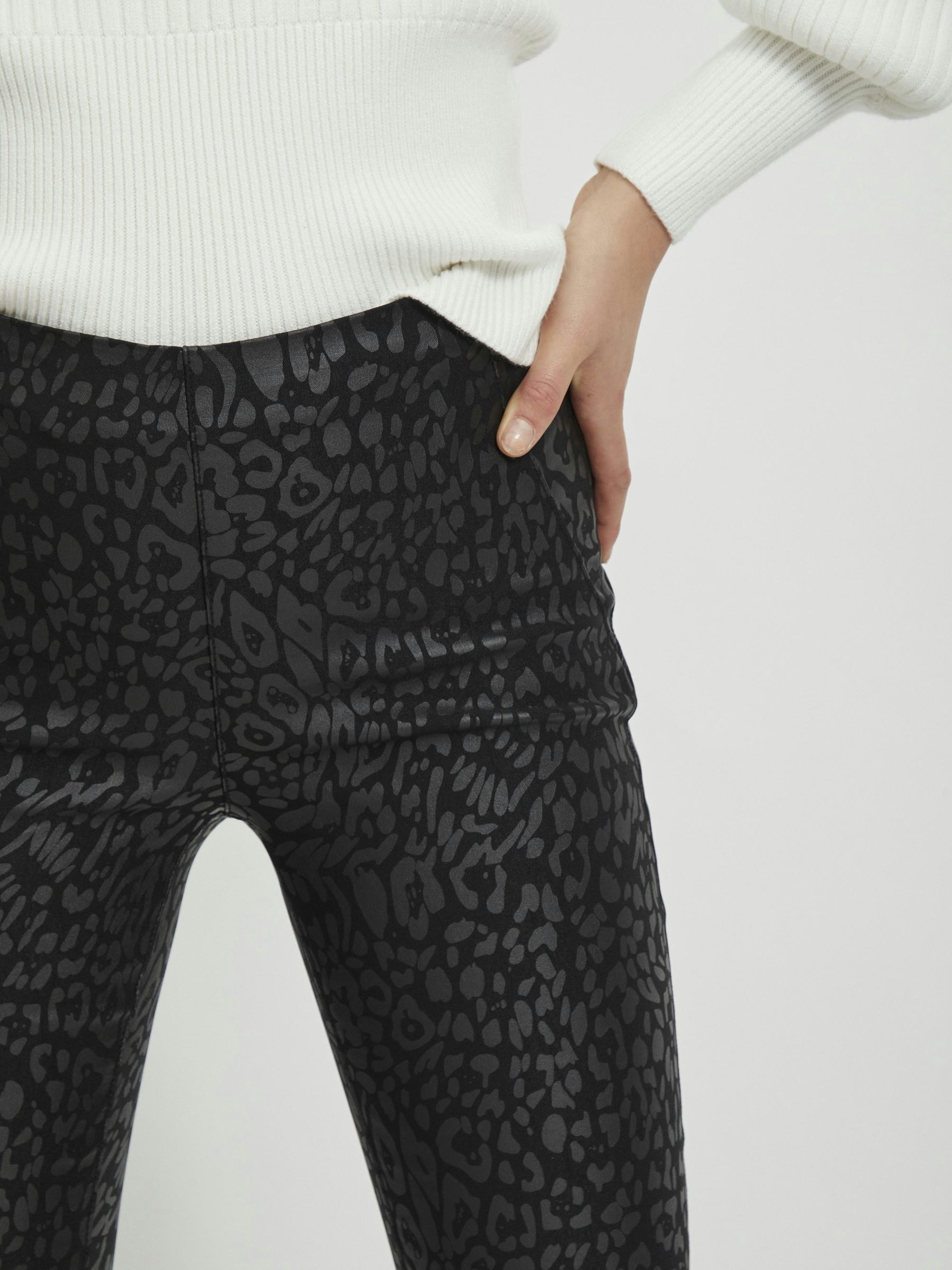 object-objbelle-legging-damen-coated-glitzer-slim-fit image 6