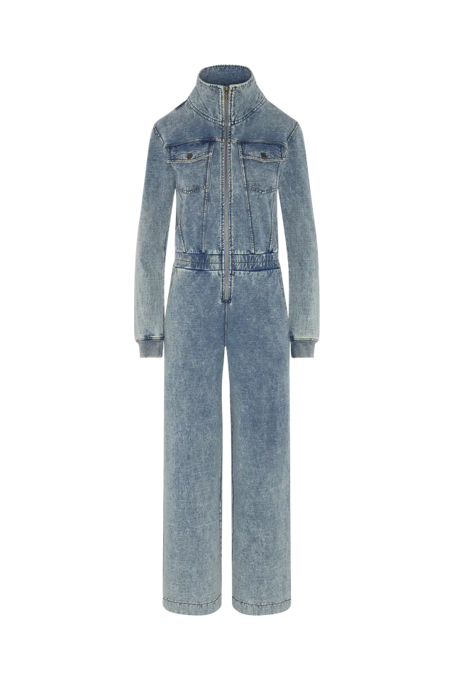 onepiece-denim-loose-female-jumpsuit-overall-hellblau-stretch image 1