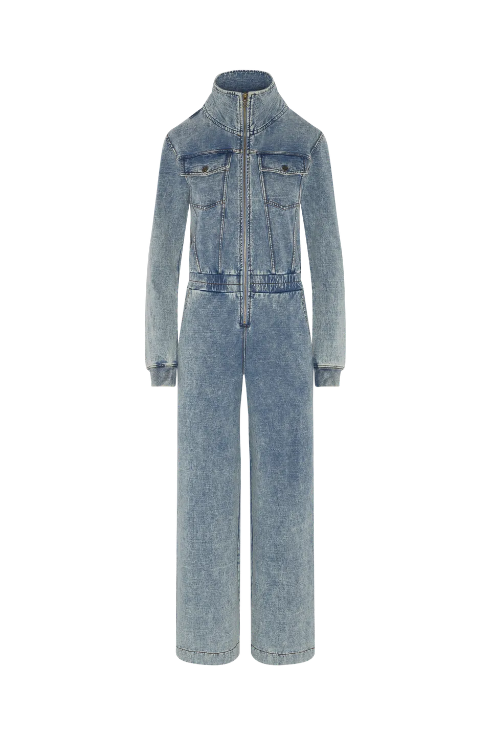 onepiece-denim-loose-female-jumpsuit-overall-hellblau-stretch image 1